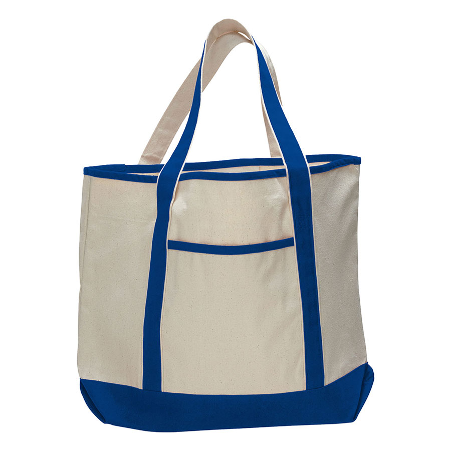12 oz Cotton Canvas Boat Tote Bag -13.5"W x 16"H x 5D 10