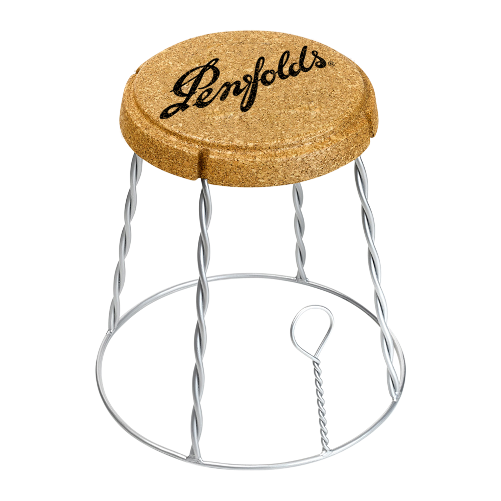 XL Champagne Cork Wire Cage Side Table 2