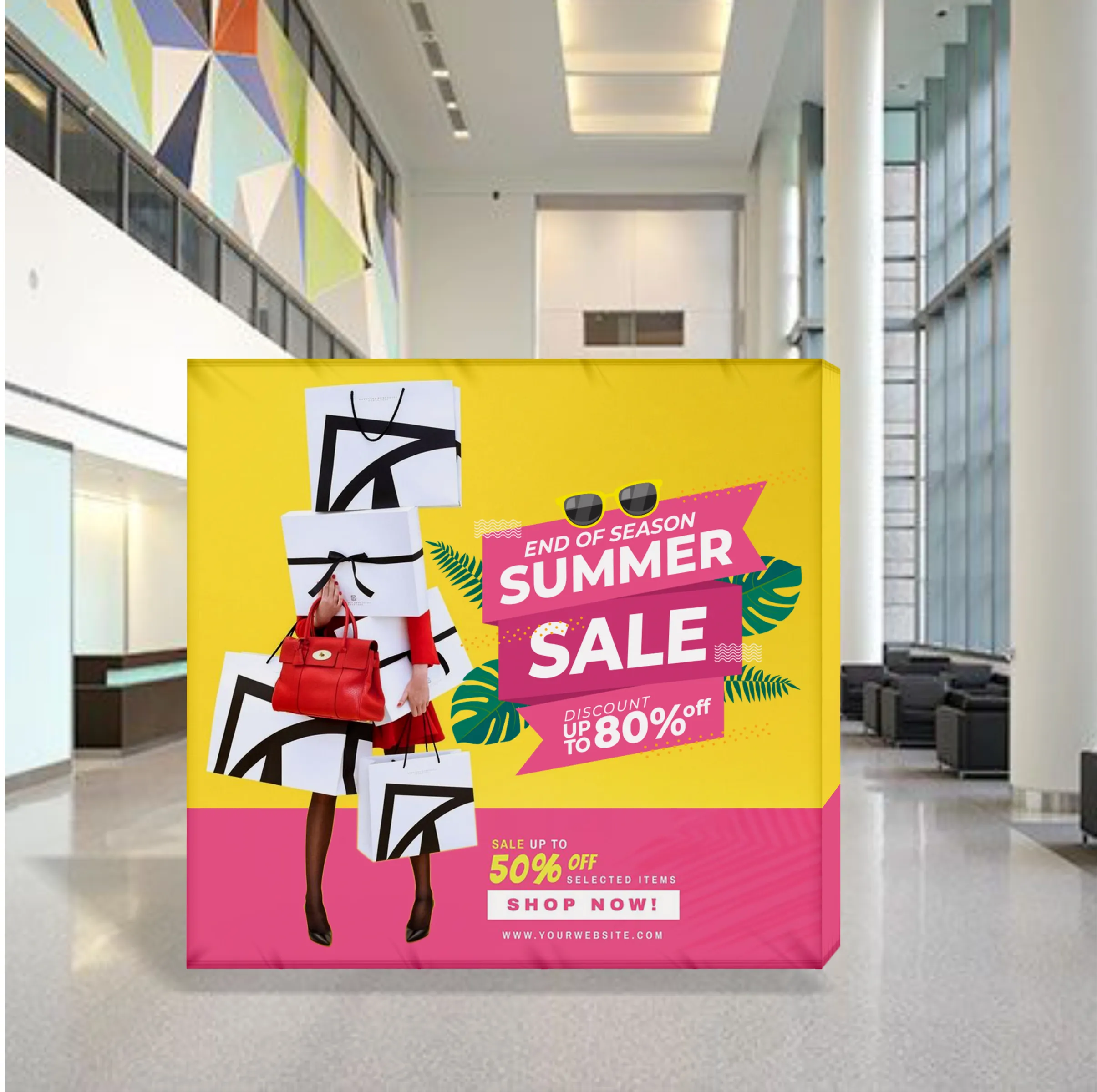10'x10' Straight PopUp Fabric Foldable Display Wall w Endcap 10