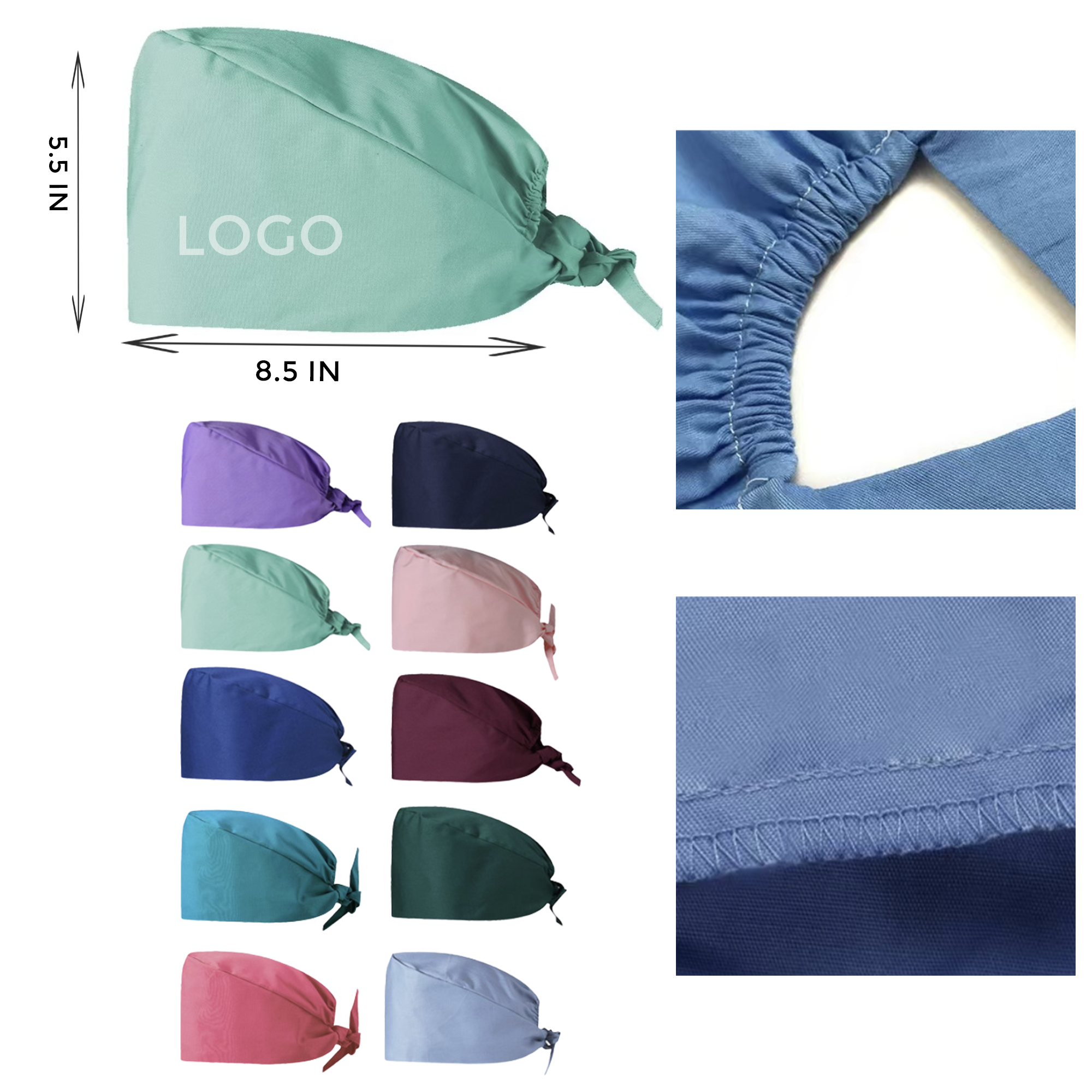 MOQ 10 PCS Comfortable Pure Cotton Nurse Cap 2