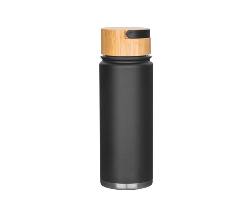 Vacuum Stainless Steel Water Bottle with Bamboo Lid, 20 oz. 2