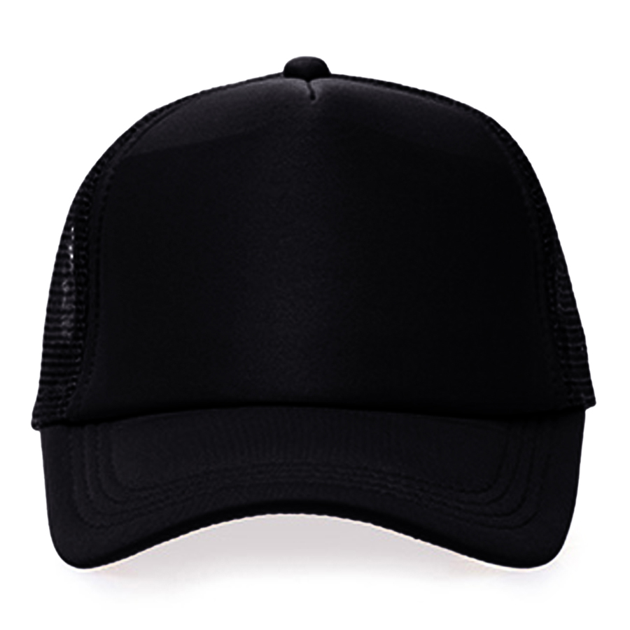 Stock 2-Tone Polyester 5 Panel Mesh Back Cap, Double Row