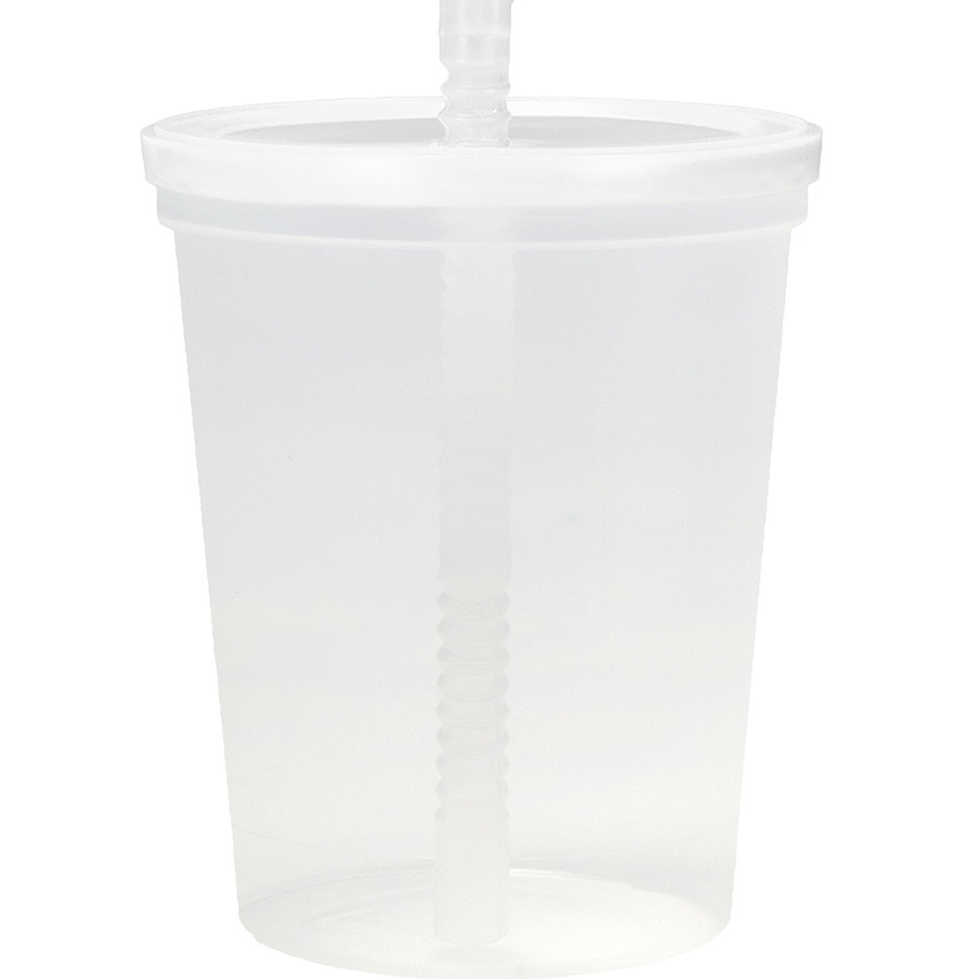 Plastic Stadium Cup with Lid and Straw 16 oz. 12