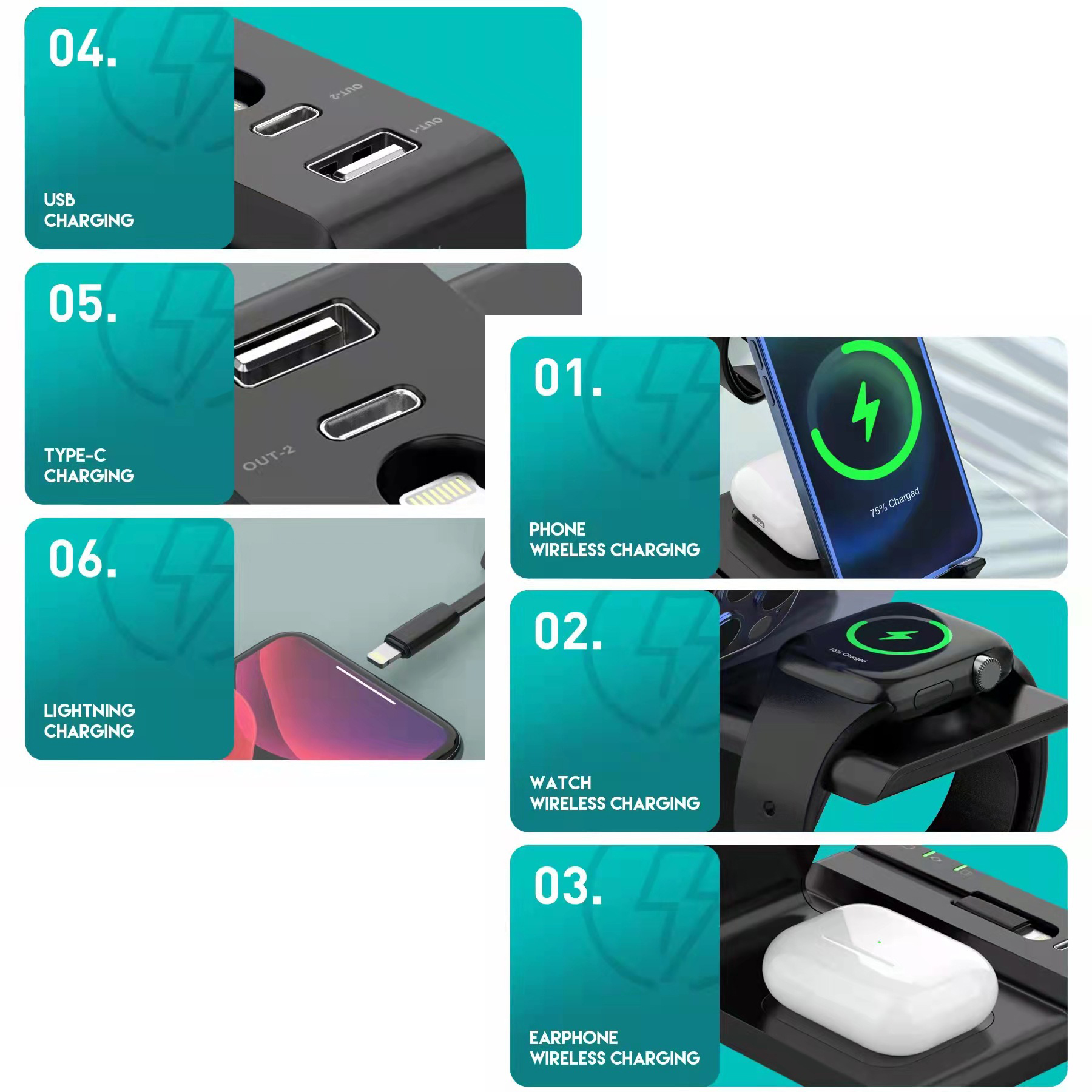 6-in-1 Wireless Charging Station for Multiple Devices 3