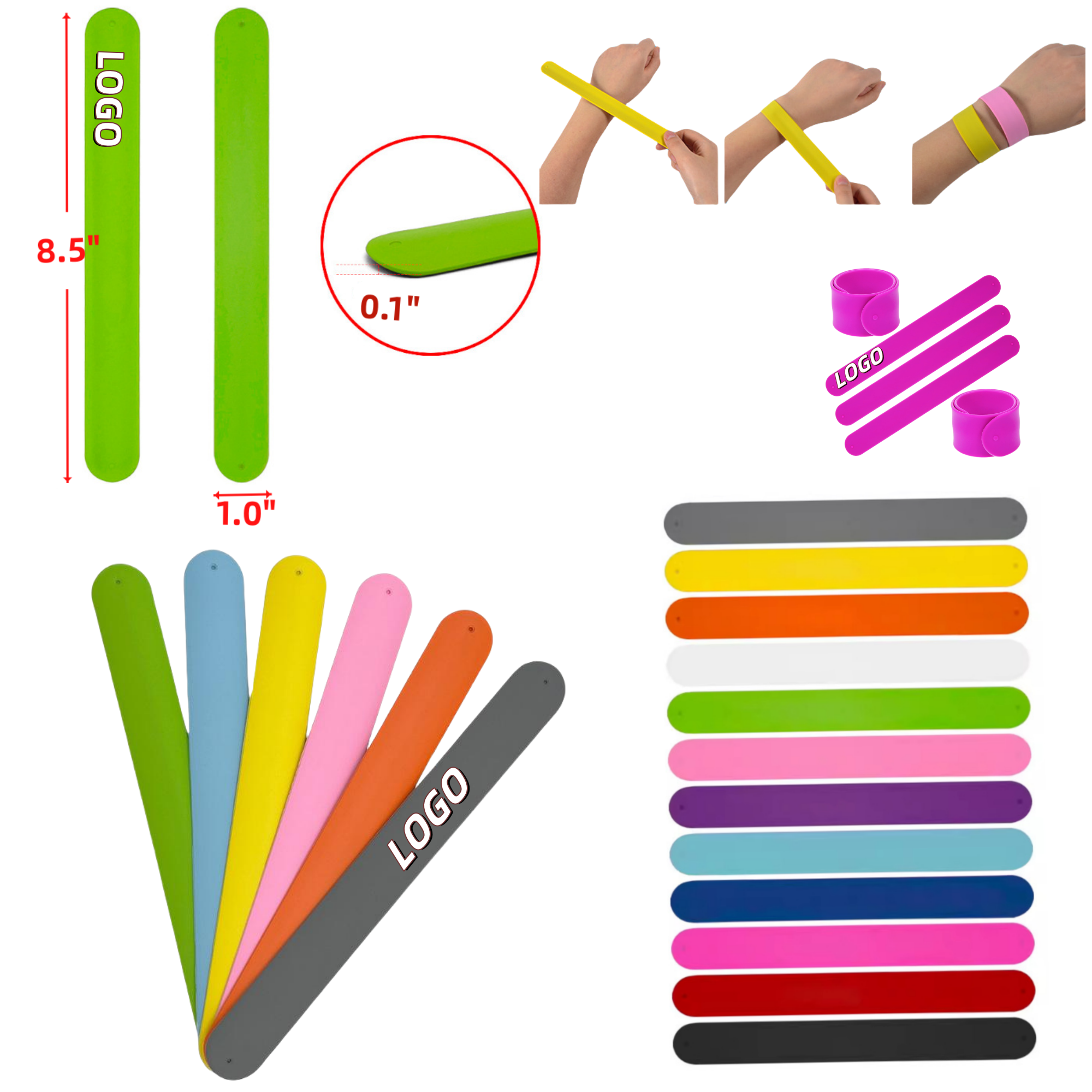 Hand Decoration Clap Bracelet Snap Band Silicone Promo Gift 2