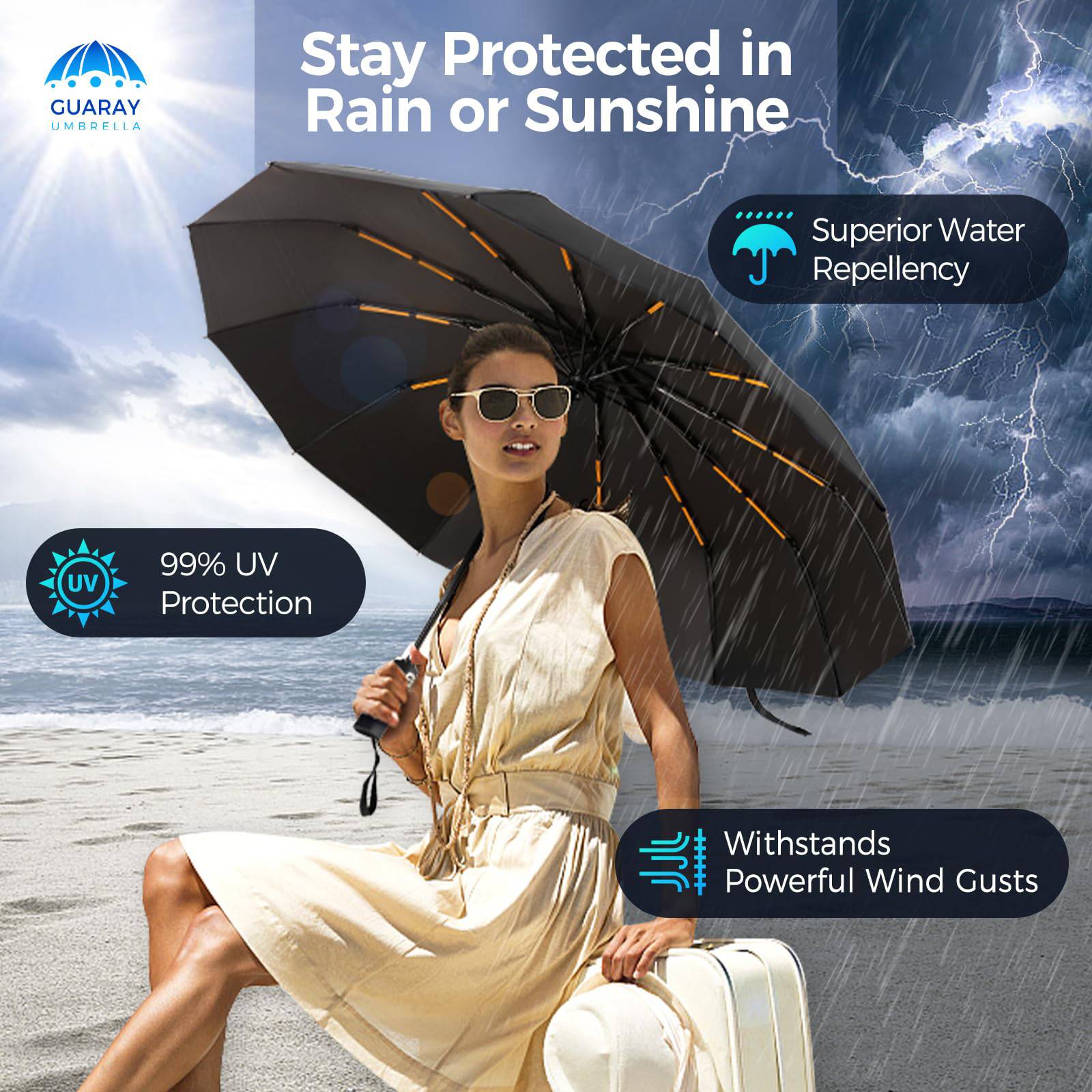 192 Bone Automatic Super Durable And Stable Umbrella 4