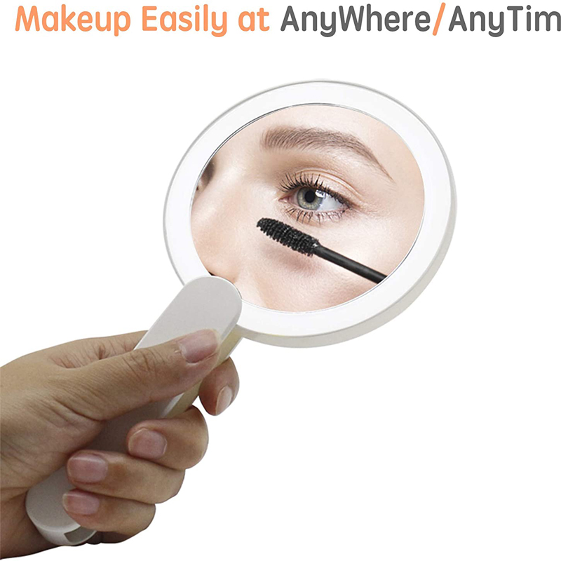 Travel Swivel Foldable Makeup Handheld LED Mirror 9