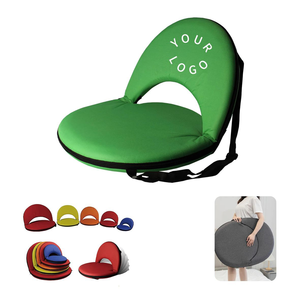 Water Resistant Cushion Seat with Foldable Backrest 2