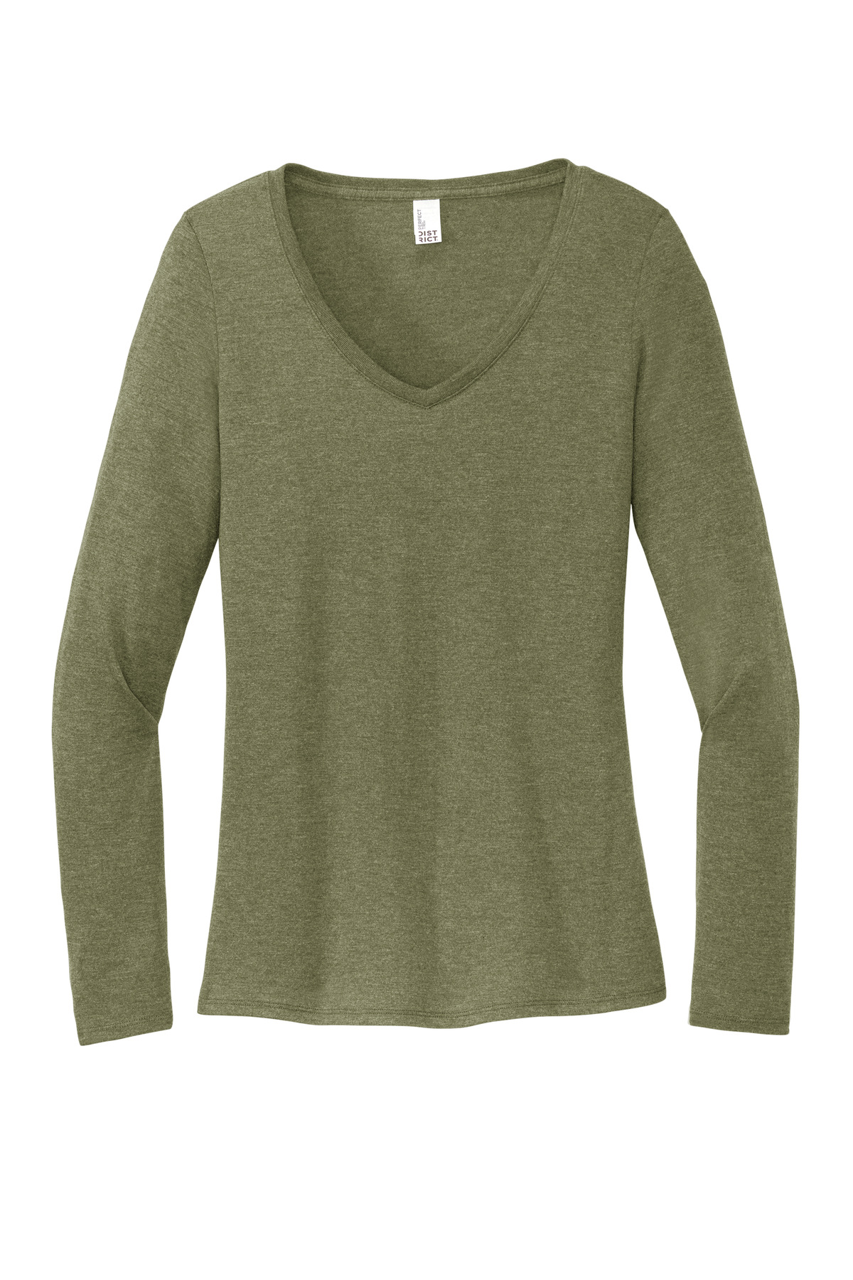 District Women's Perfect Tri Long Sleeve V-Neck Tee DT135 104