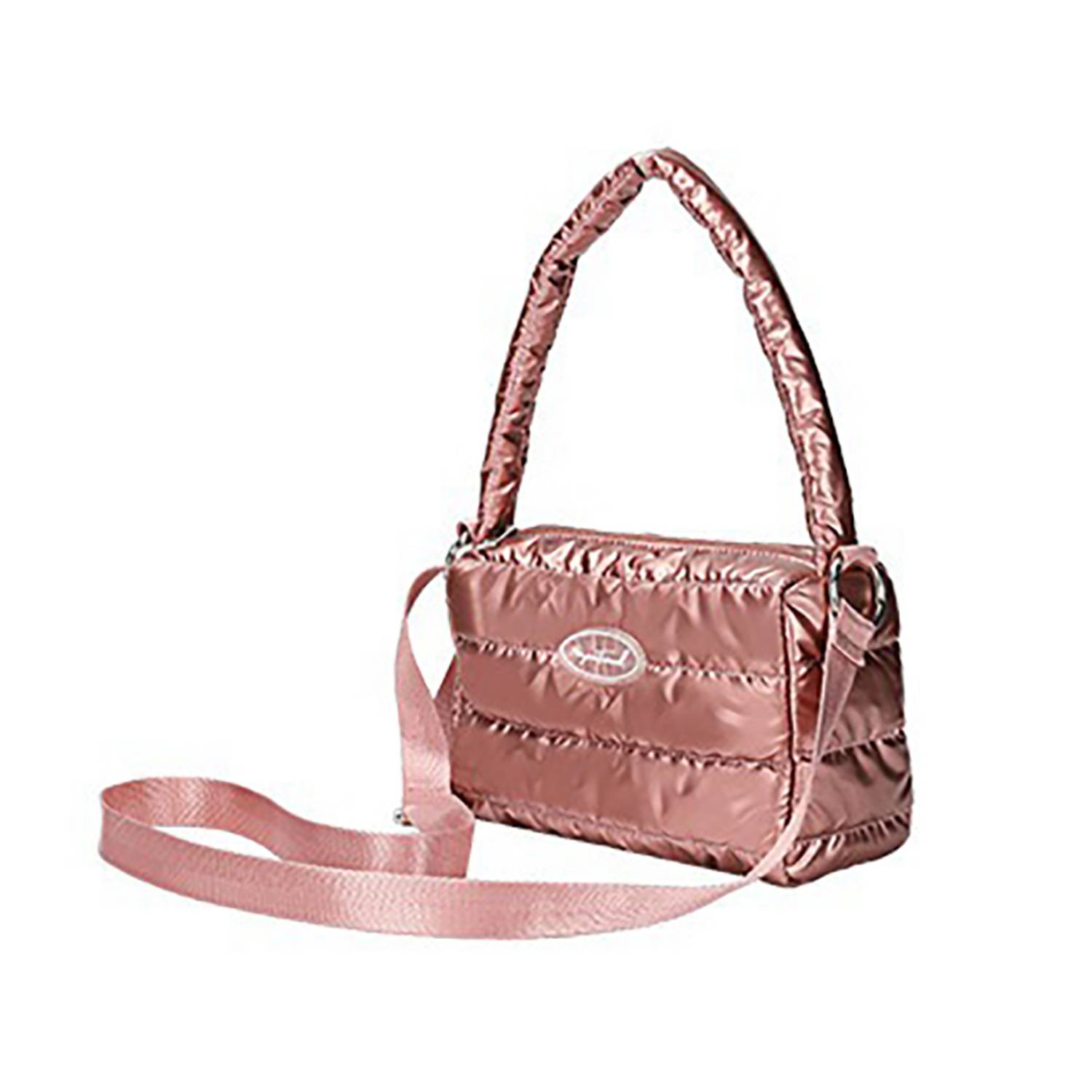 Zipper Top Cotton Quilted Puffer Crossbody Tote Bag 4