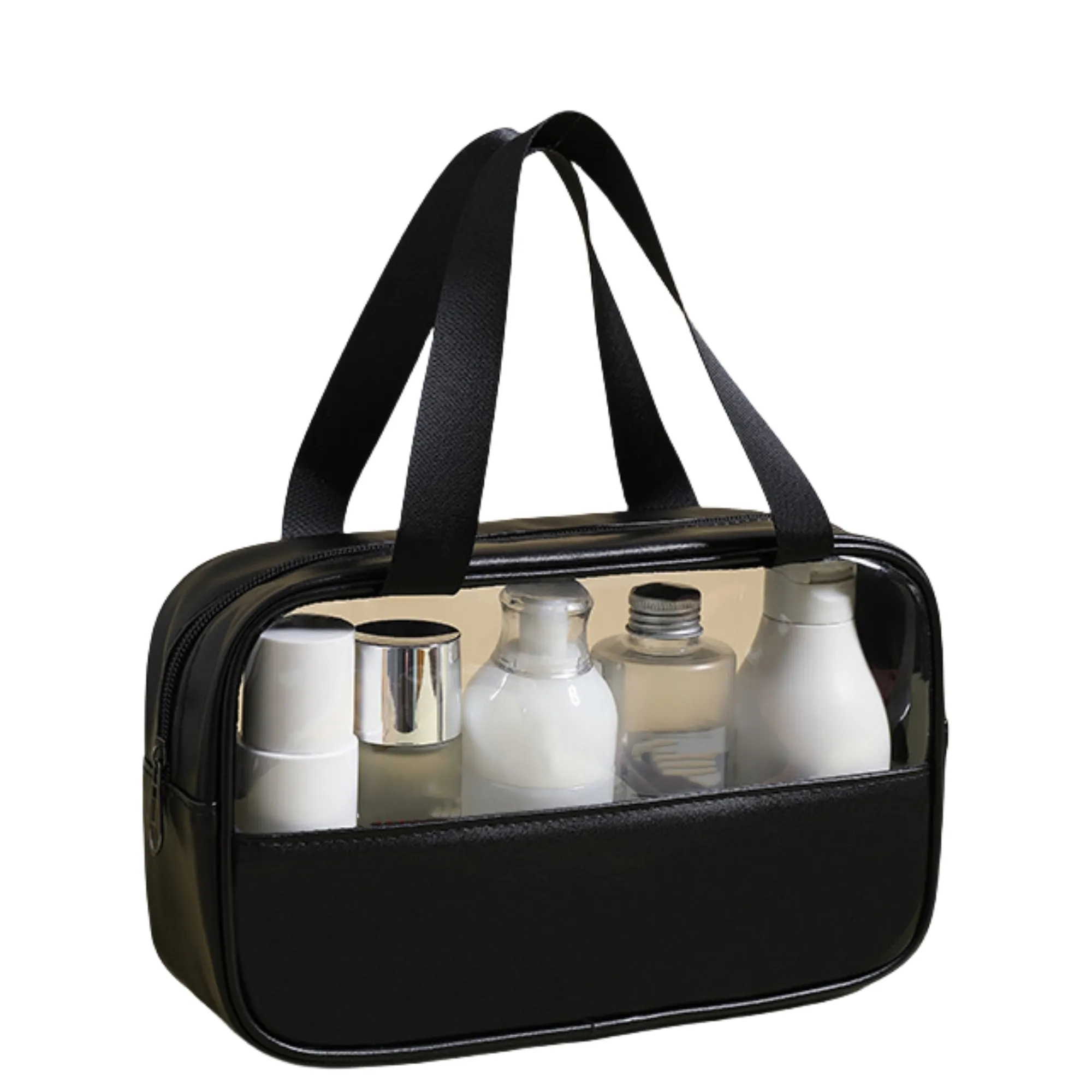 PU And PVC Patchwork Transparent Tote Bag 2
