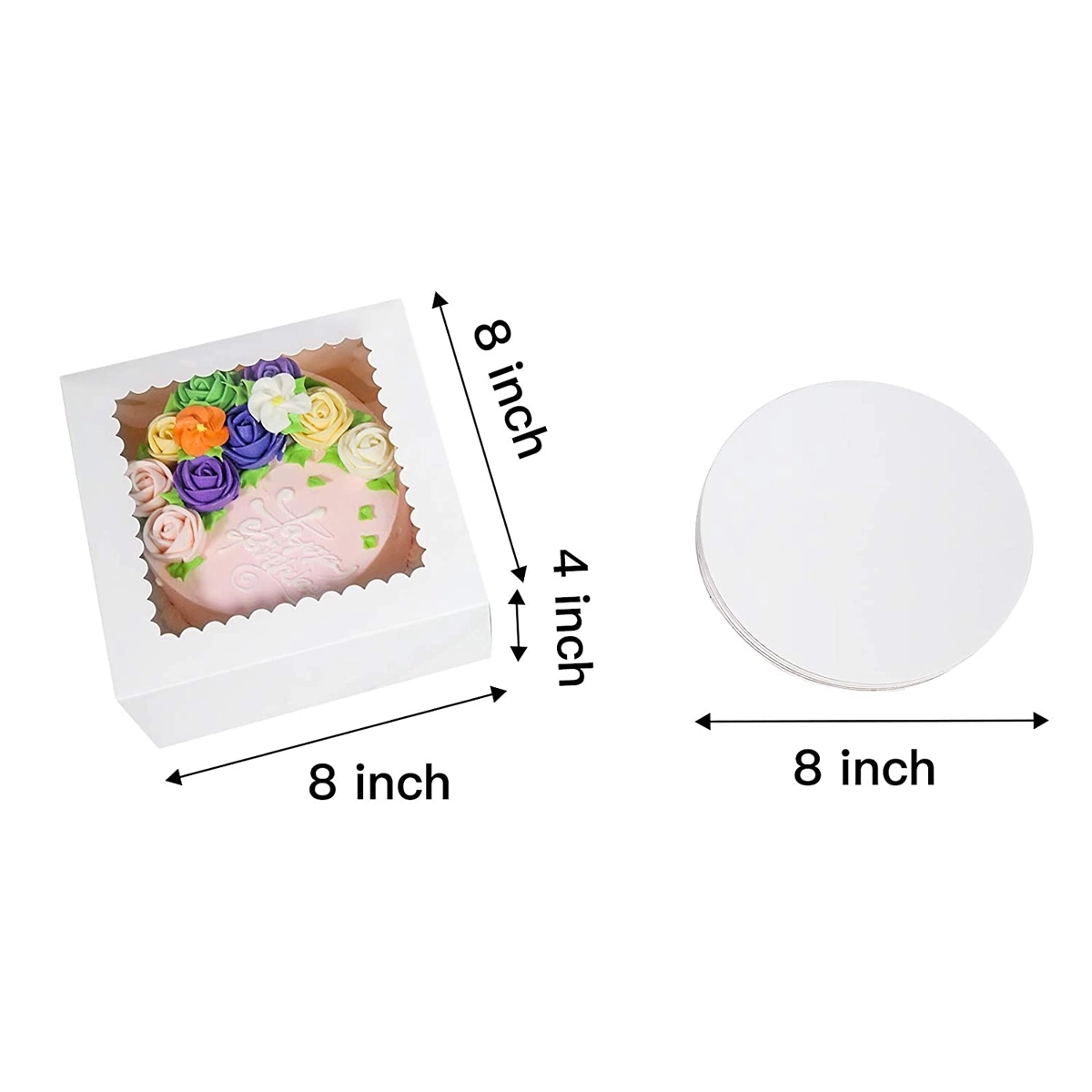 8 Inch Cake Box with Window