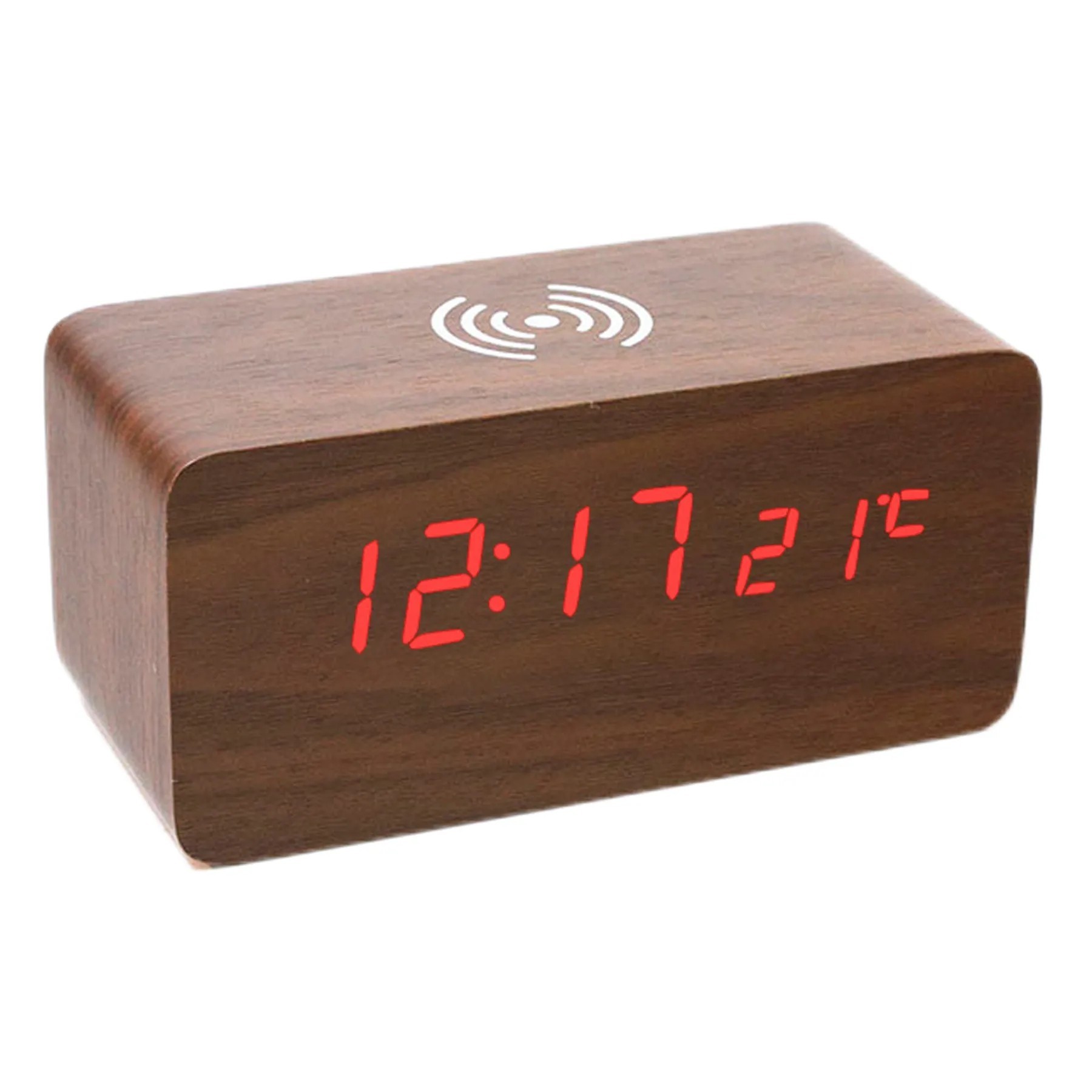 Bamboo Brown Alarm Clock 3