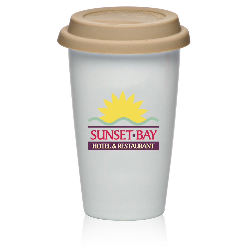 11 oz. Double Wall Ceramic Tumblers with Lid 39