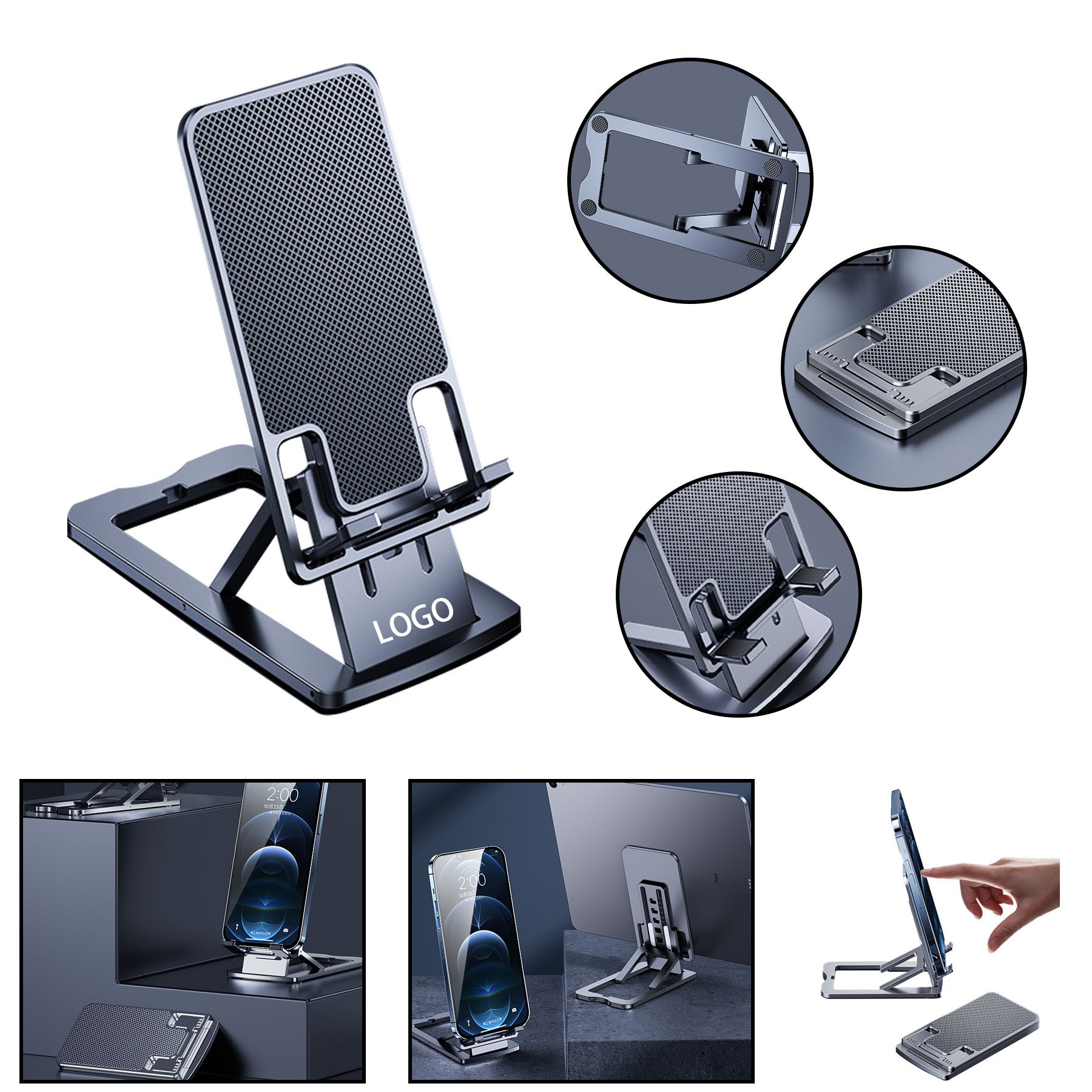 Foldable Portable Aluminum Desktop Phone Holder