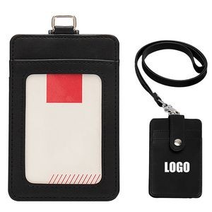 PU Lanyard 5 Pockets Folded PU Leather Card Holder 18