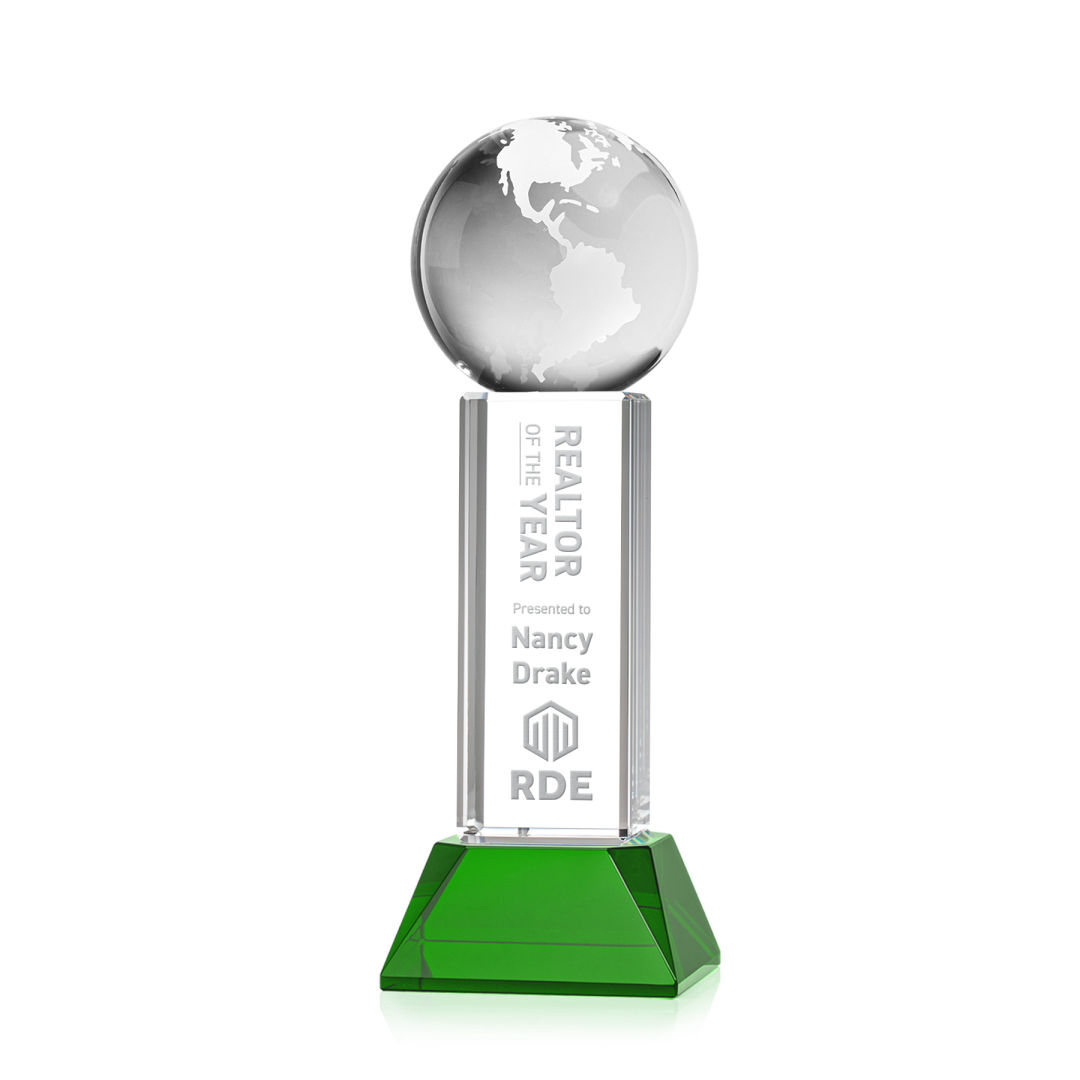 Globe Award on Stowe Base - Green 18