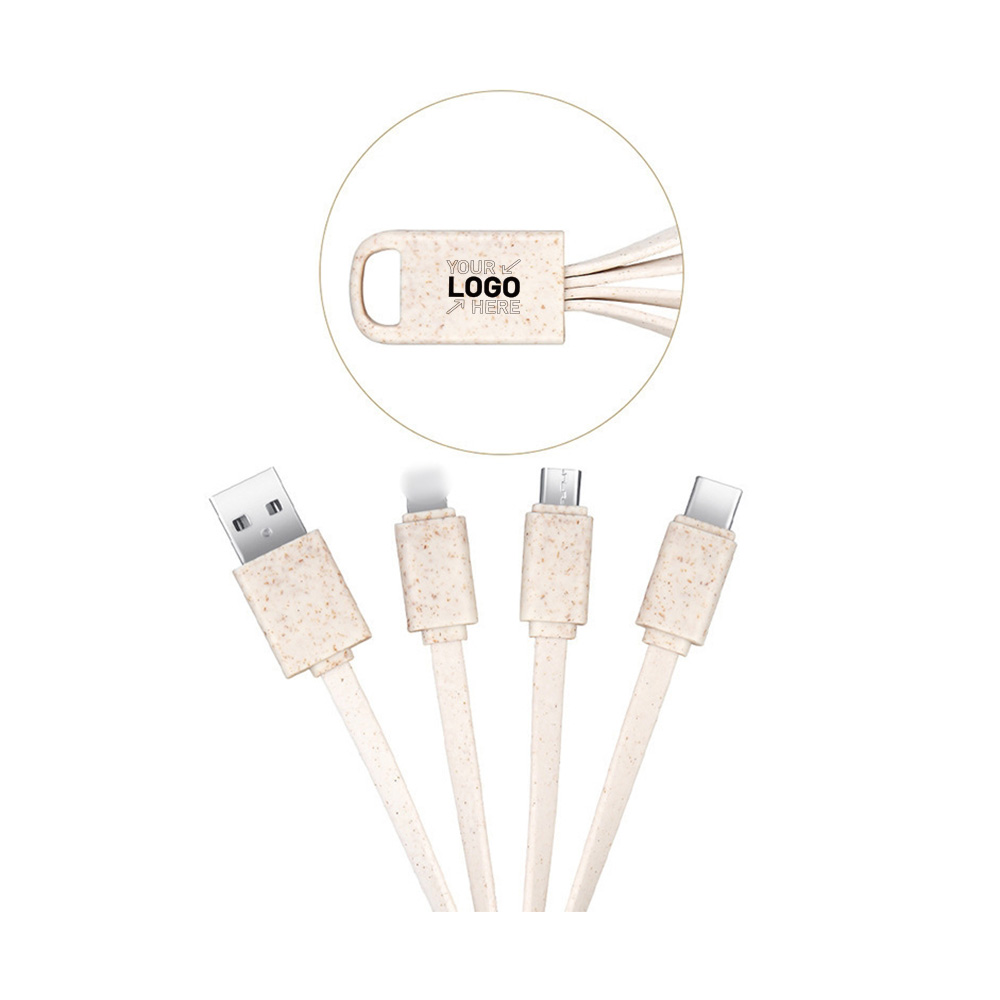 Eco Friendly Wheat Straw 4 In 1 Charging Cable 2