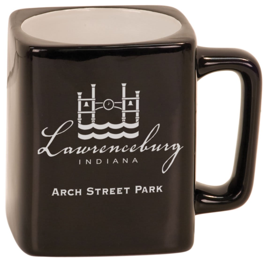 8 oz. Black Ceramic Square LazerMug 2
