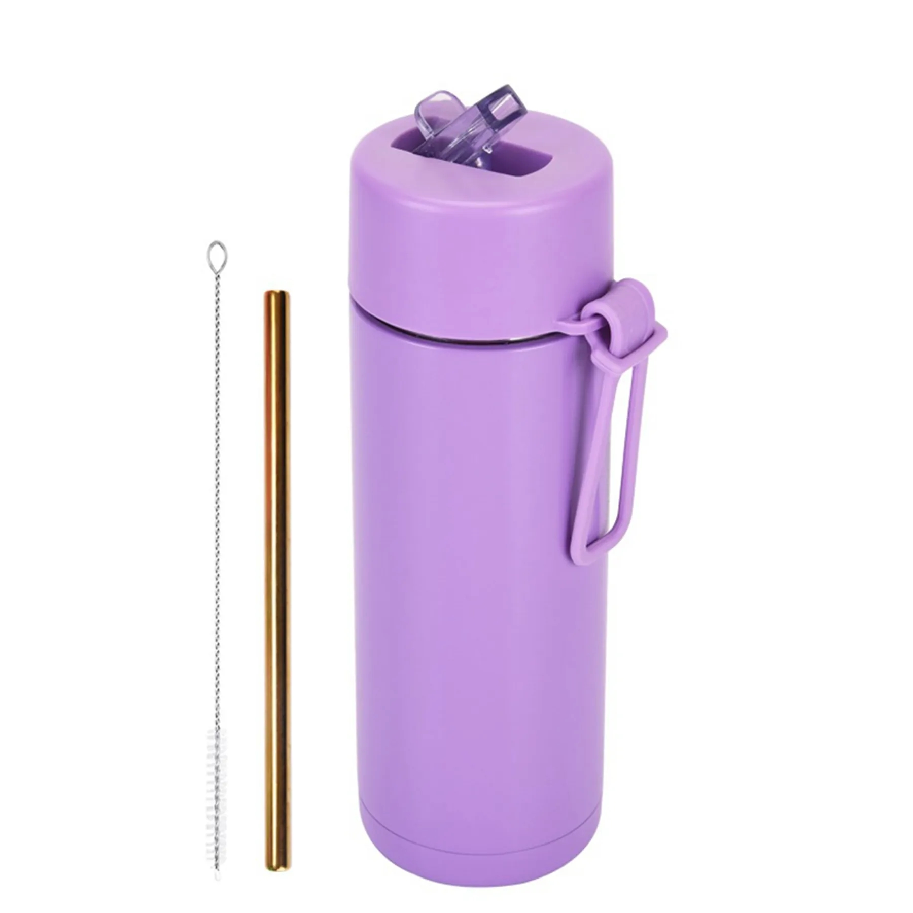 22 Oz. Stainless Steel Straw Cup with Silicone Strap 16