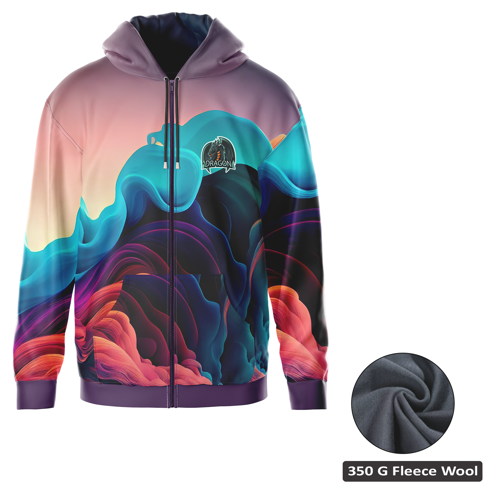 Unisex & Kids' Sublimation 350G Fleece Full-Zip Hoodie - 1