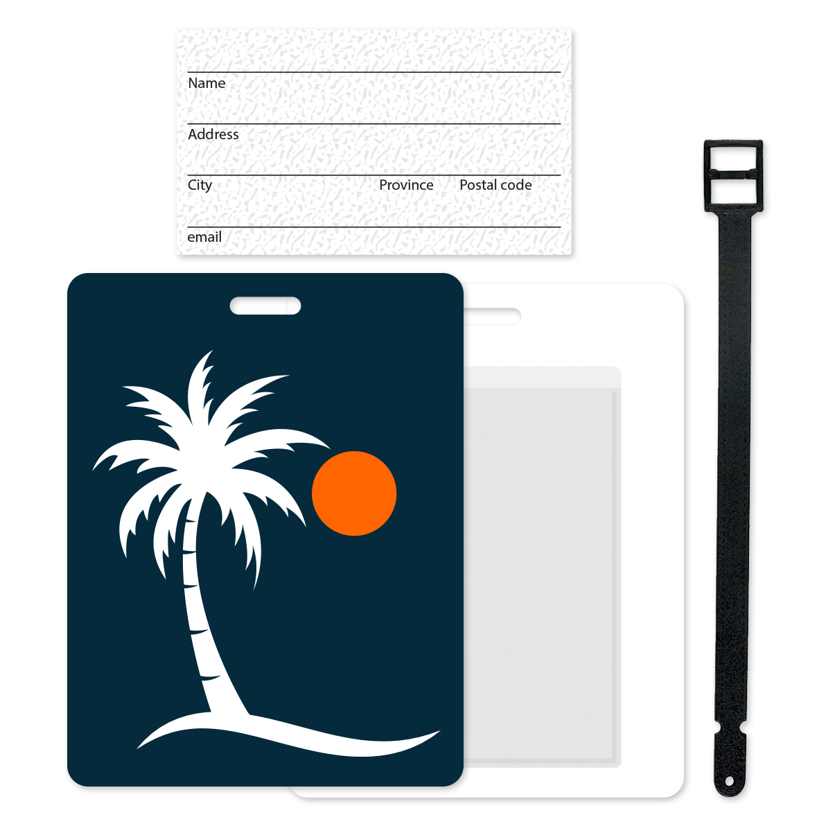 Jumbo Rectangle Slip-In Pocket Plastic Golf Bag Tag Spot Colour Imprint