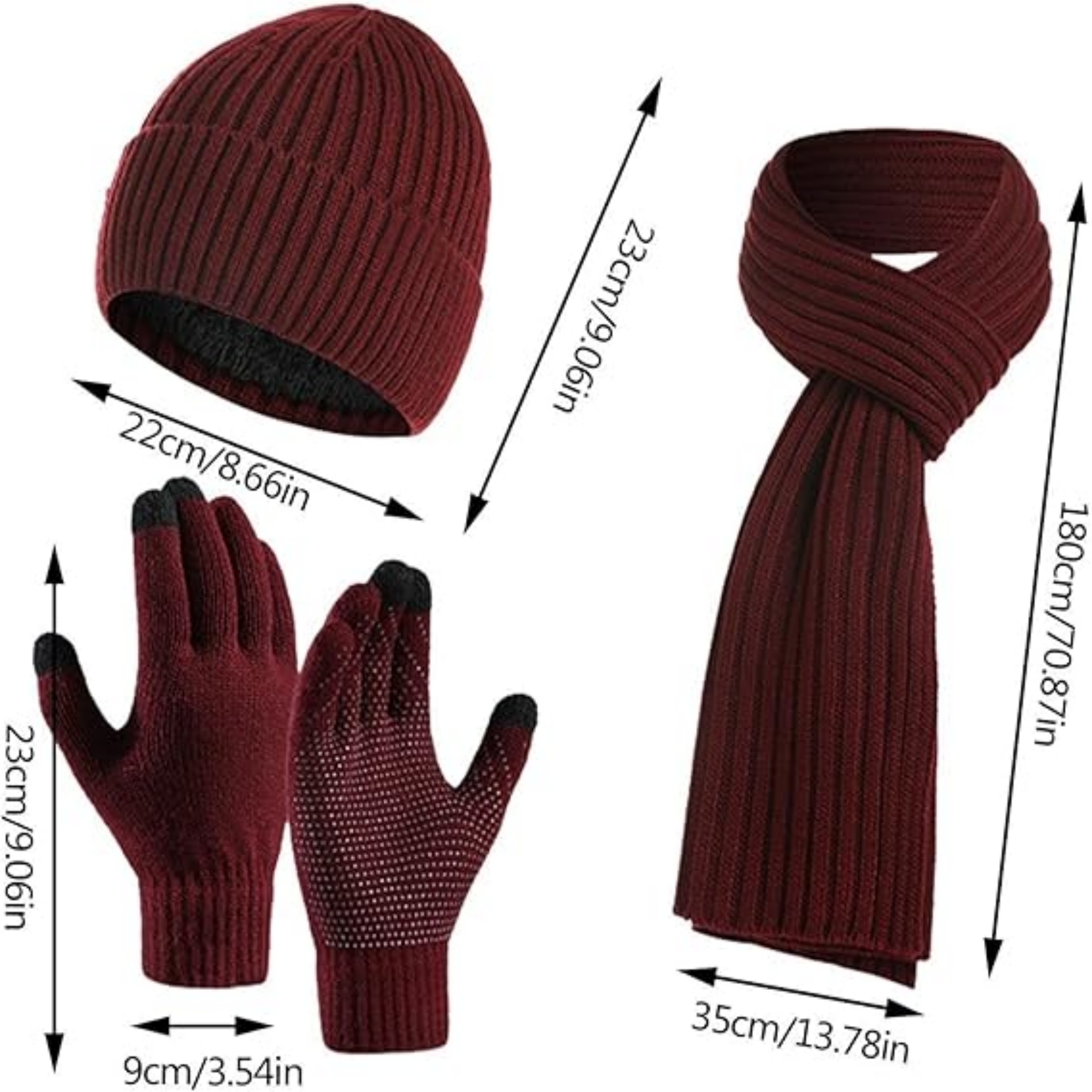 3 PCS Winter Warm Set Knit 2