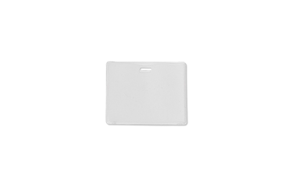 3.92" W x 2.91" H - Horizontal Clear Vinyl Badge Holder (Blank) 1