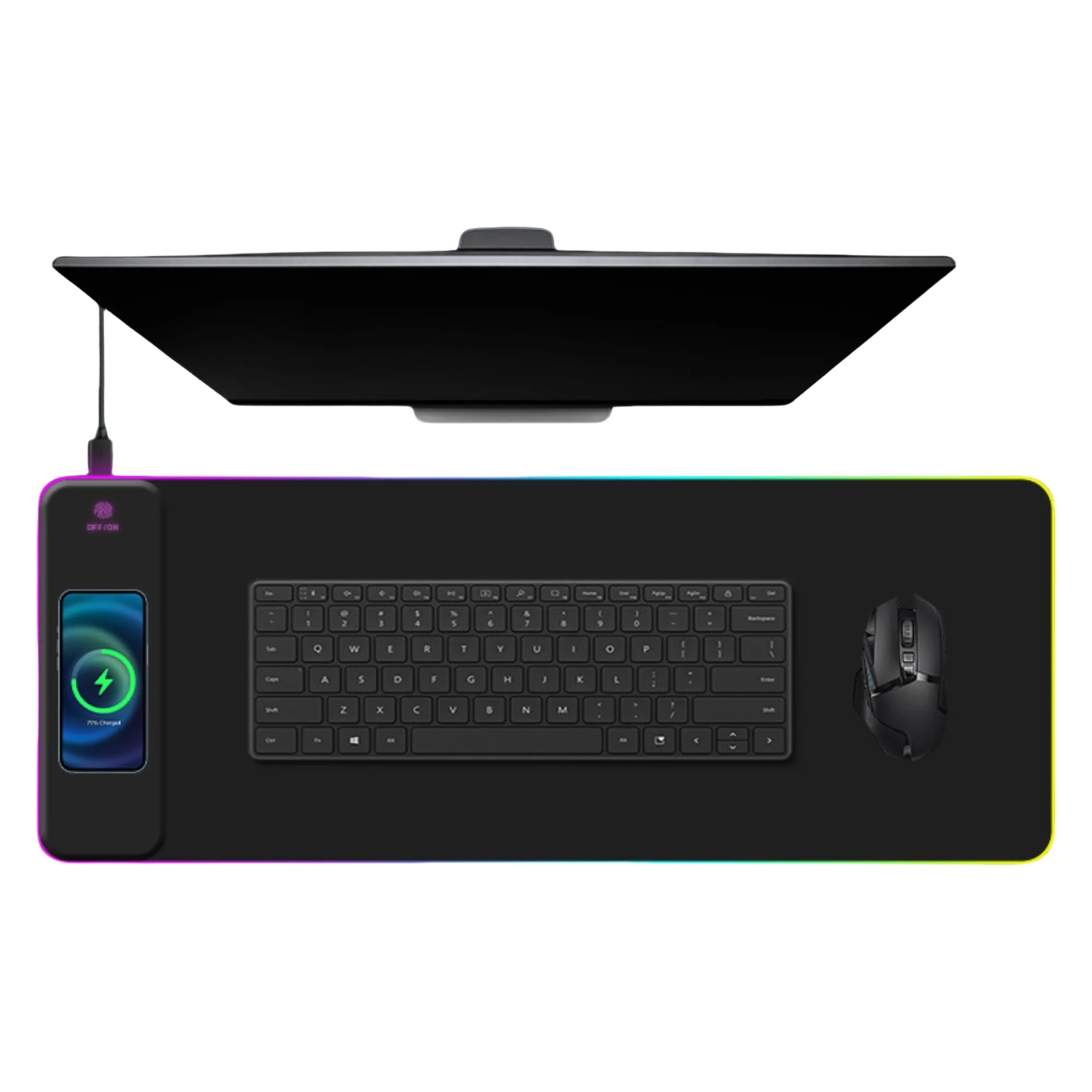 Wireless Charging Mouse Pad With RGB Luminous Effect 3
