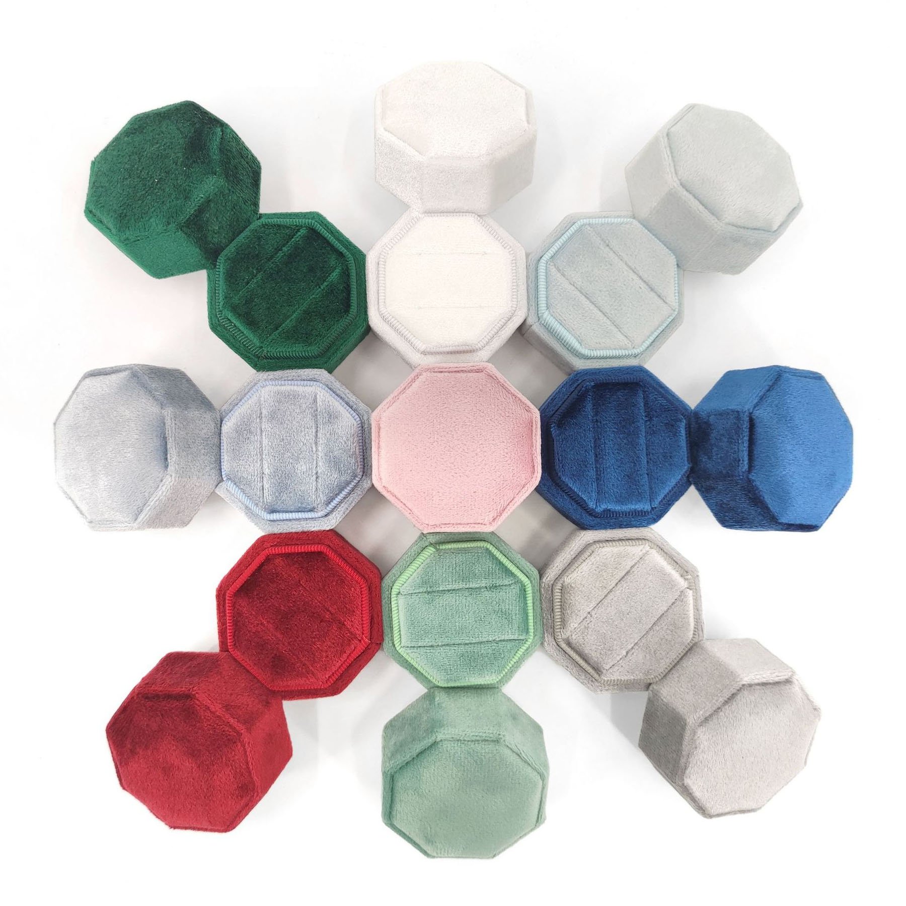 Velvet Octagon Ring Box 8