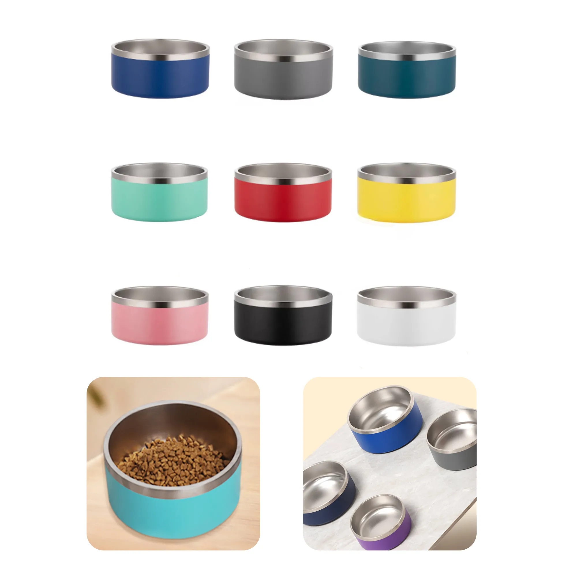 MOQ 50 PCS 42OZ Stainless Steel Pet Dog Bowl 3