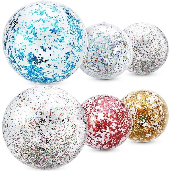 16 Inch Inflatable Glitter Beach Ball 1