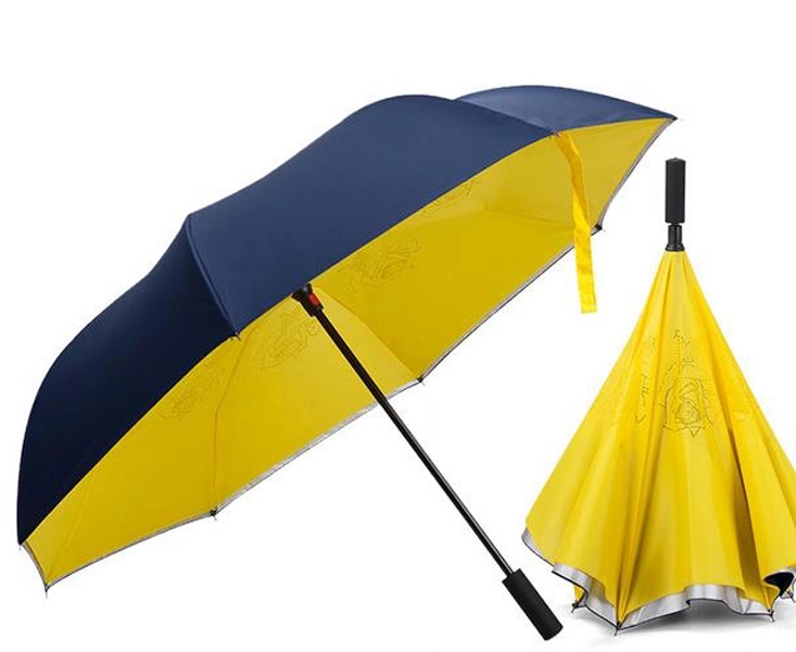 46in Hands Free Reverse Umbrella with C Handle 3