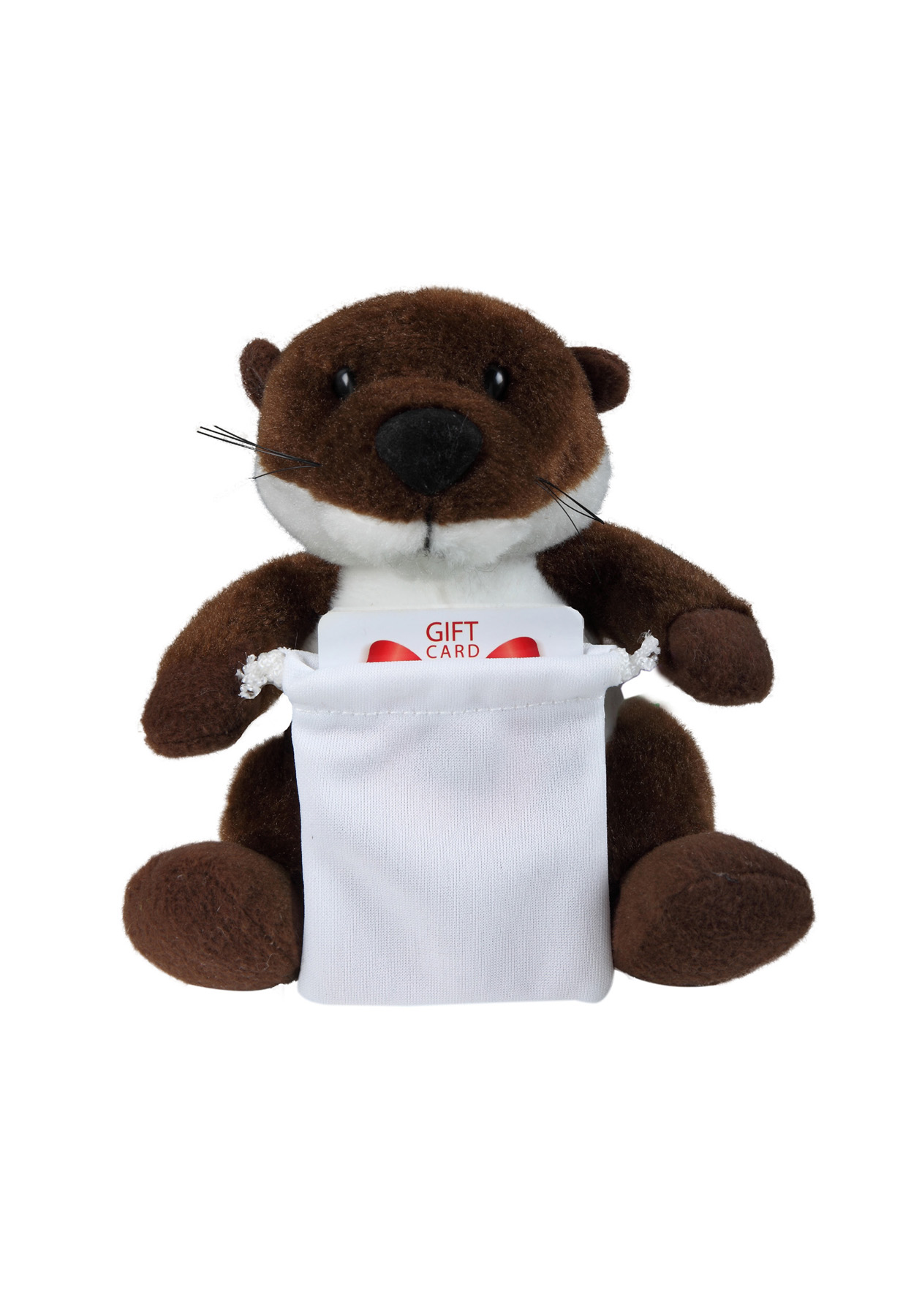 Soft Plush Stuffed Sitting Otter with Gift Card Sack 3
