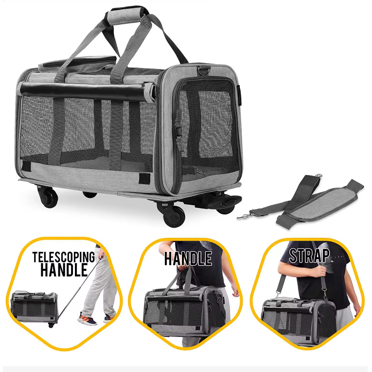 Travel Bag Pet Carrier with Wheels 5