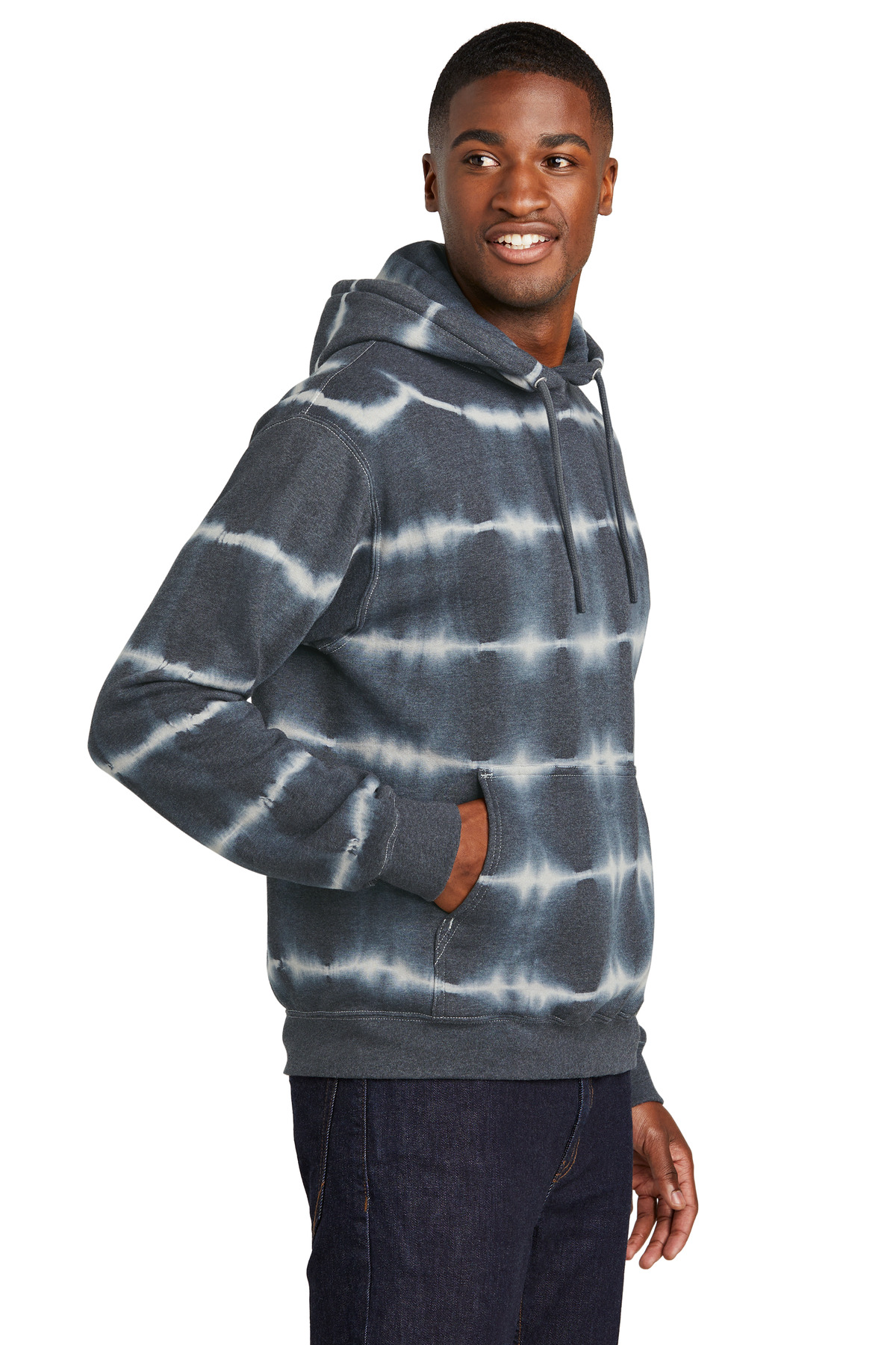 Port & Co Allover Stripe Tie-Dye Fleece PC143 3