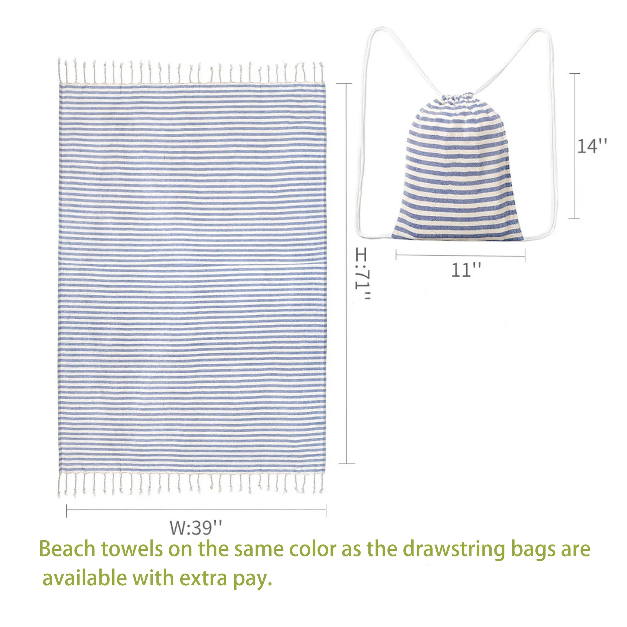 Drawstring Backpack Storage Striped Bag 5