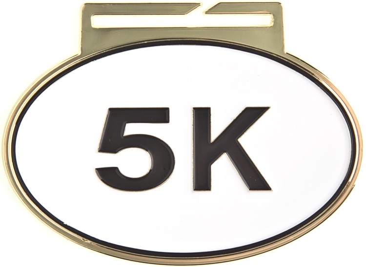 5K Large Oval Running Medal with Ribbon 2