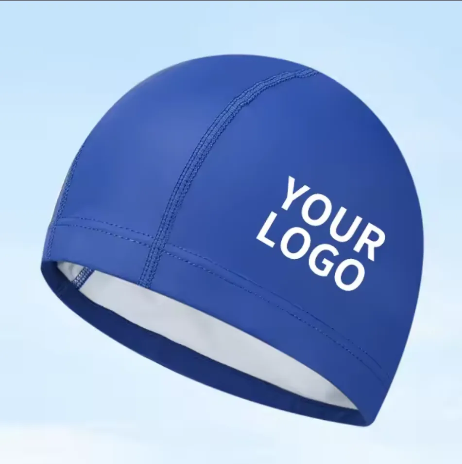 Custom logo PU Coating Swimming Cap 4
