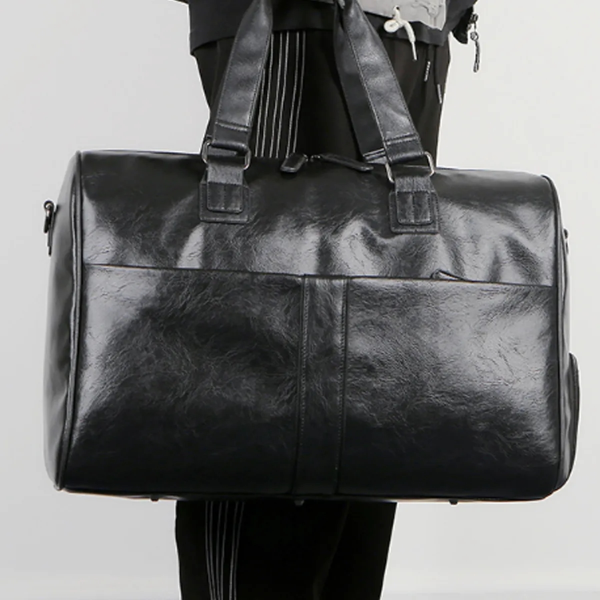 13'' PU Leather Gym Duffel Bag with Dry Wet Separation 8