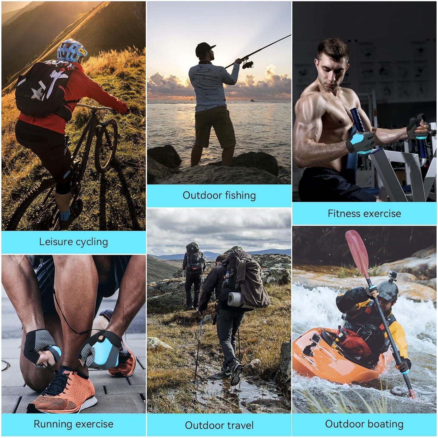 Fishing Gloves 3 Cut Fingers, Sun Protection Gloves for Men Women Kayaking Sailing Rowing Hiking 3