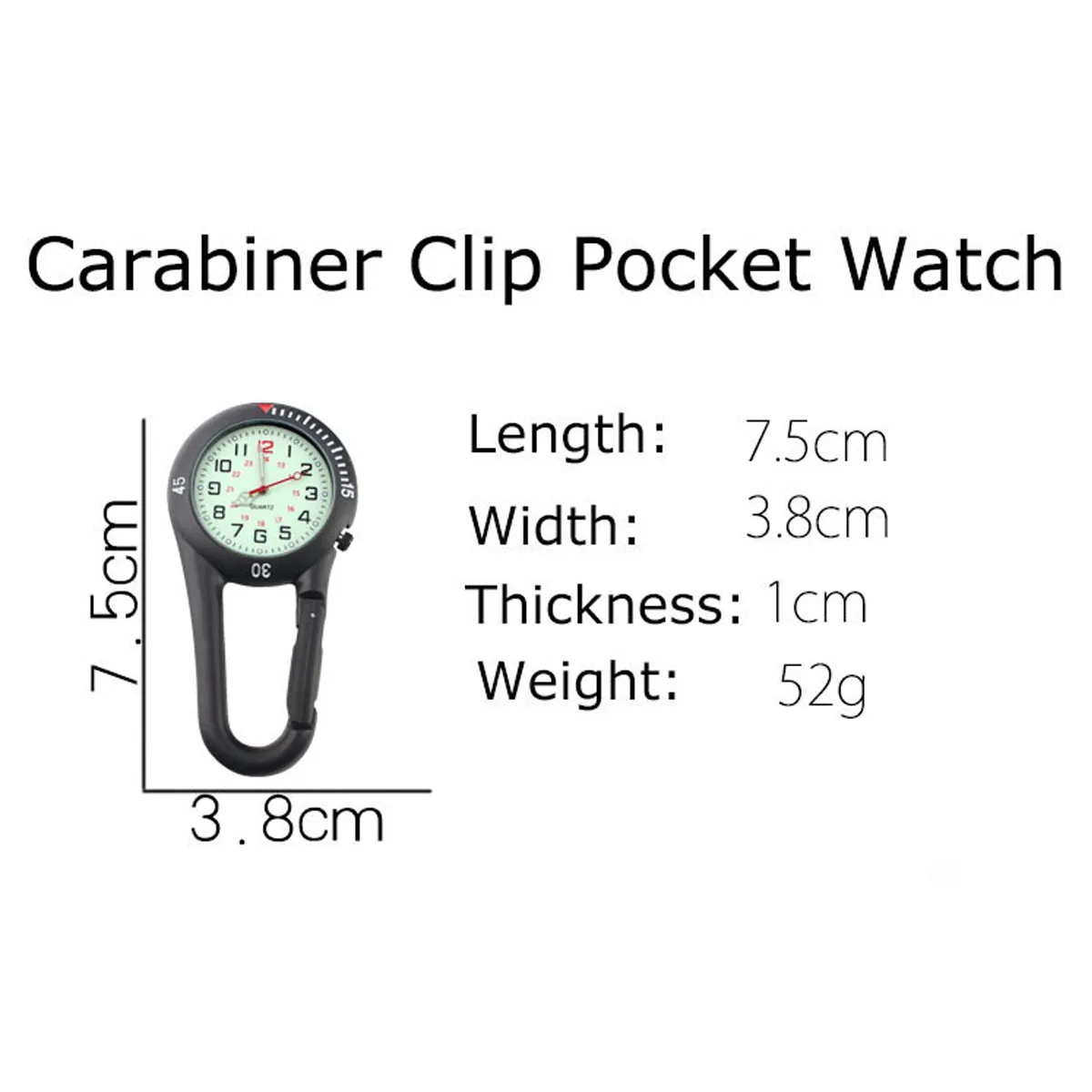 Outdoor Mini Round luminous Dial Hook Watch pocket watch 3