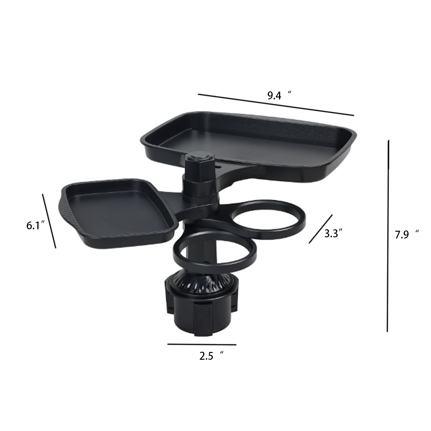 360 Degree Rotating Car Cup Holder Food Tray 3