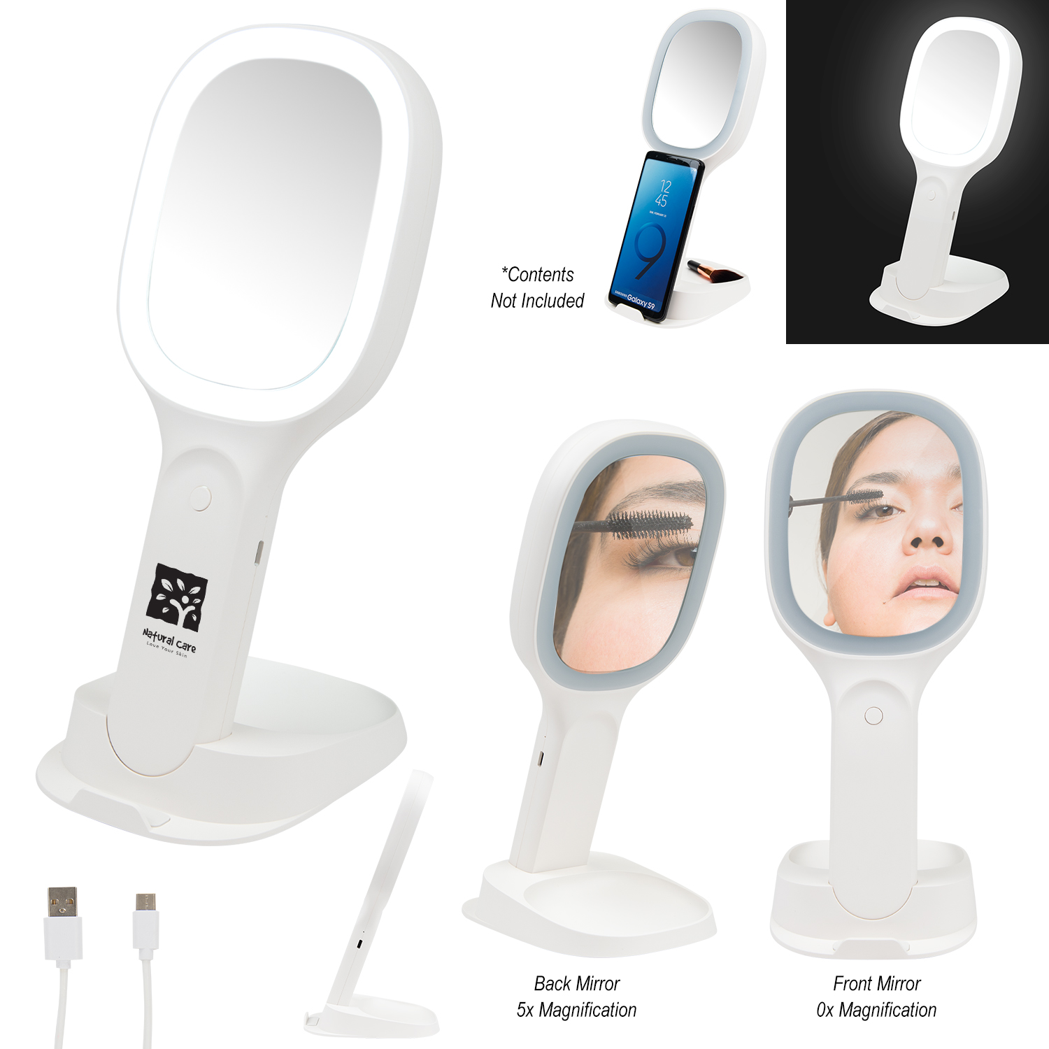 Light Up Double Sided Mirror With Wireless Charger 5