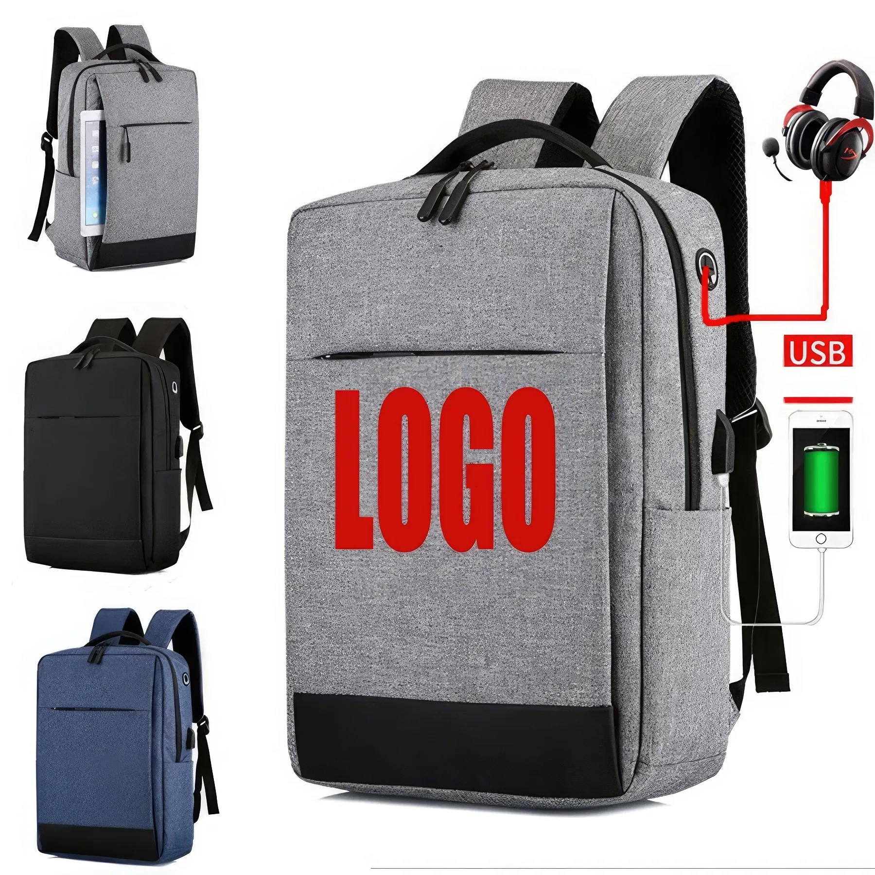 Travel Business School Laptop Backpack with USB Port 3