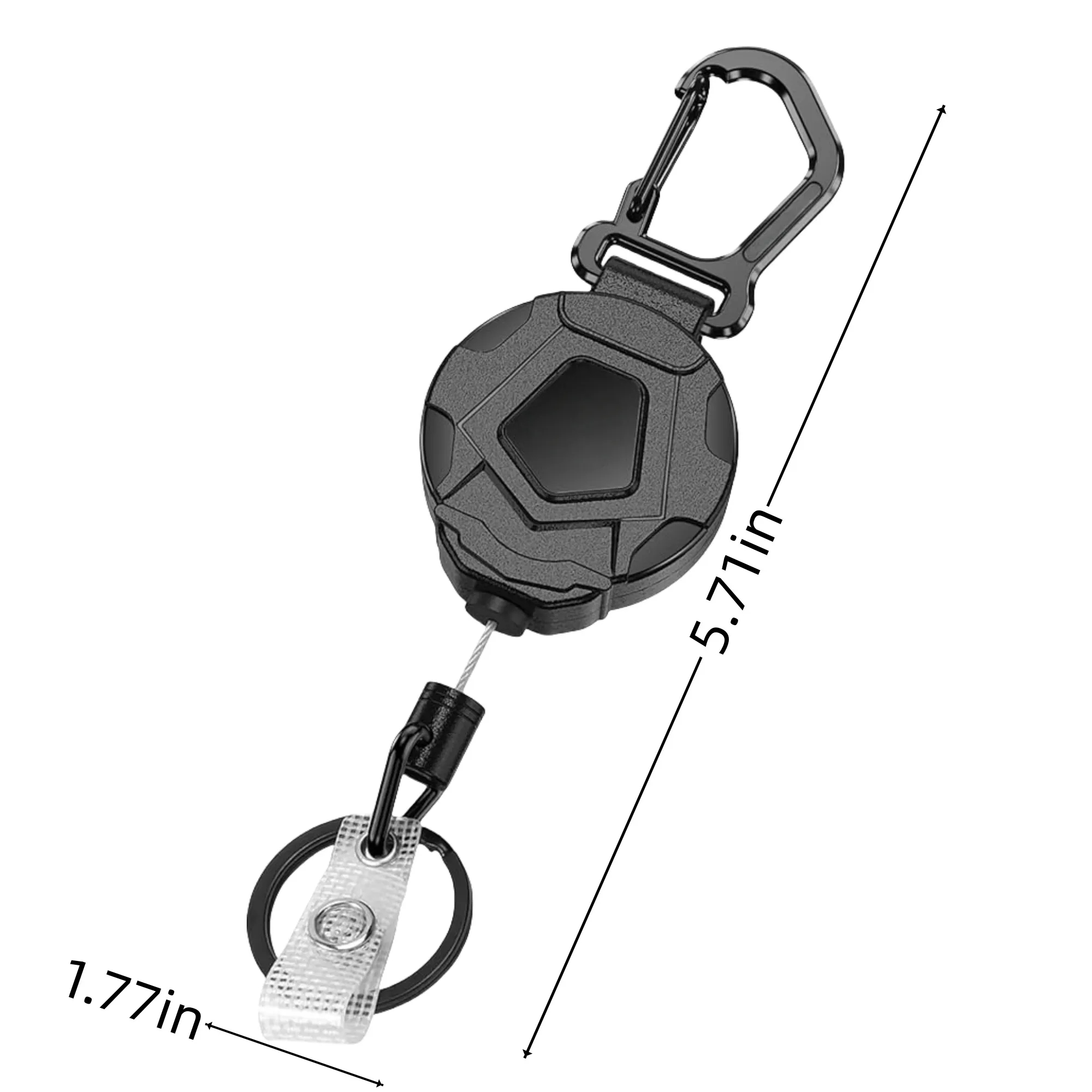 MOQ Retractable Keychain Badge Holder With Carabiner Clip 3