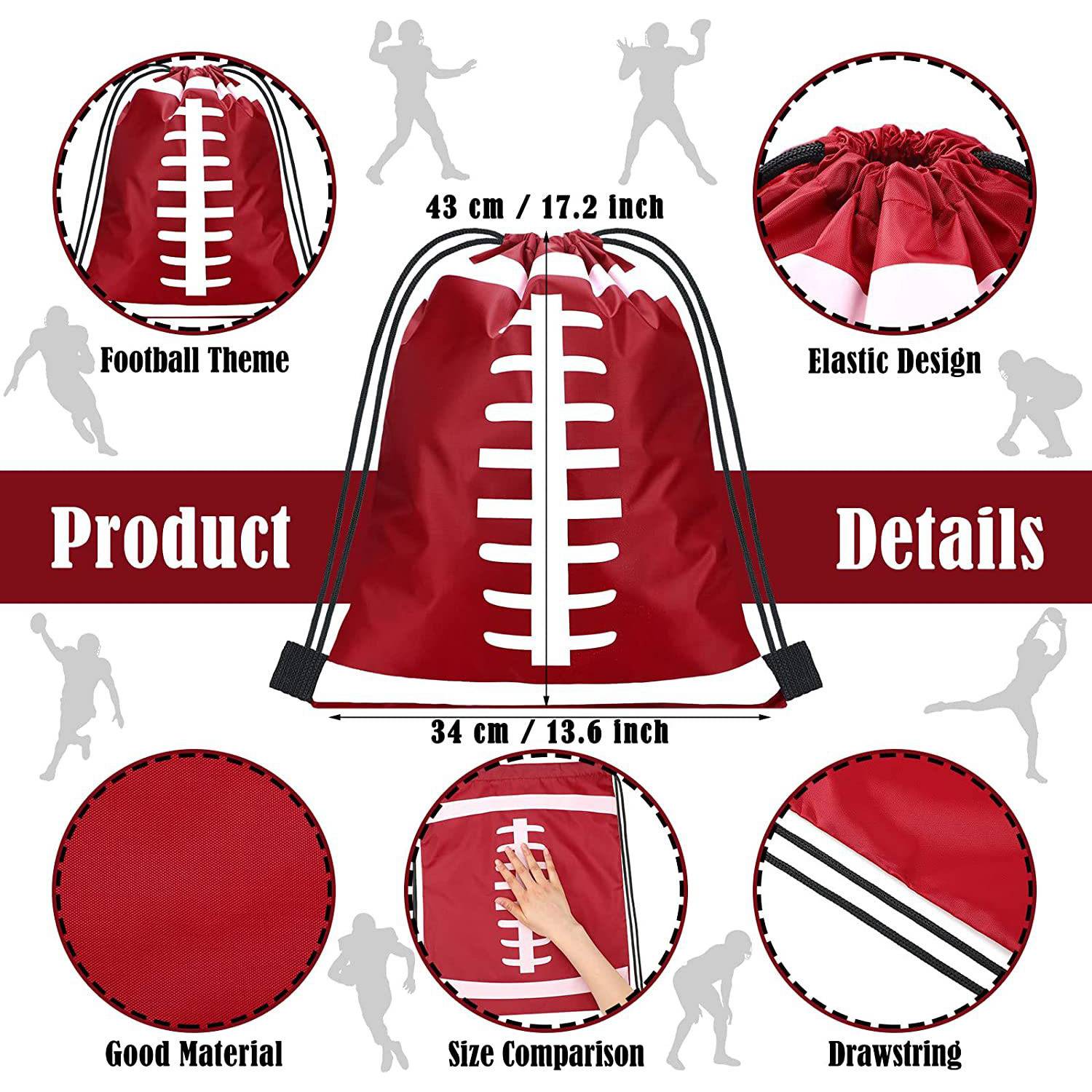 Large Sport Drawstring Bag - Football & Gym Gear Storage 2