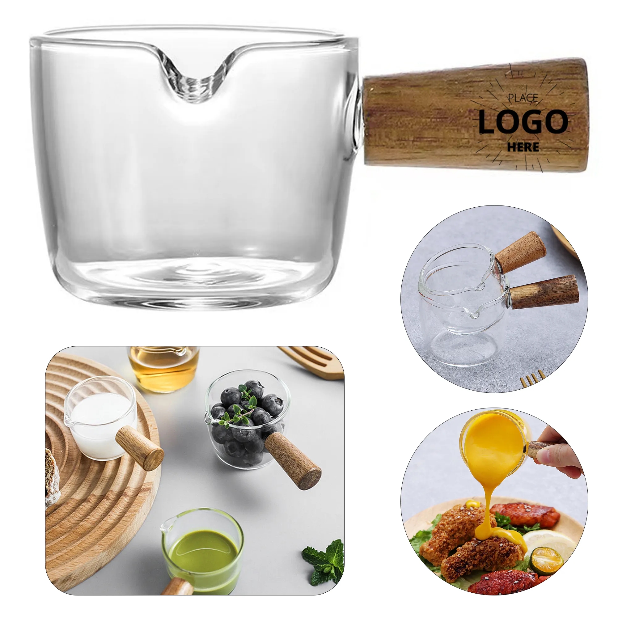 Wooden Handled Seasoning Glass Cup 1