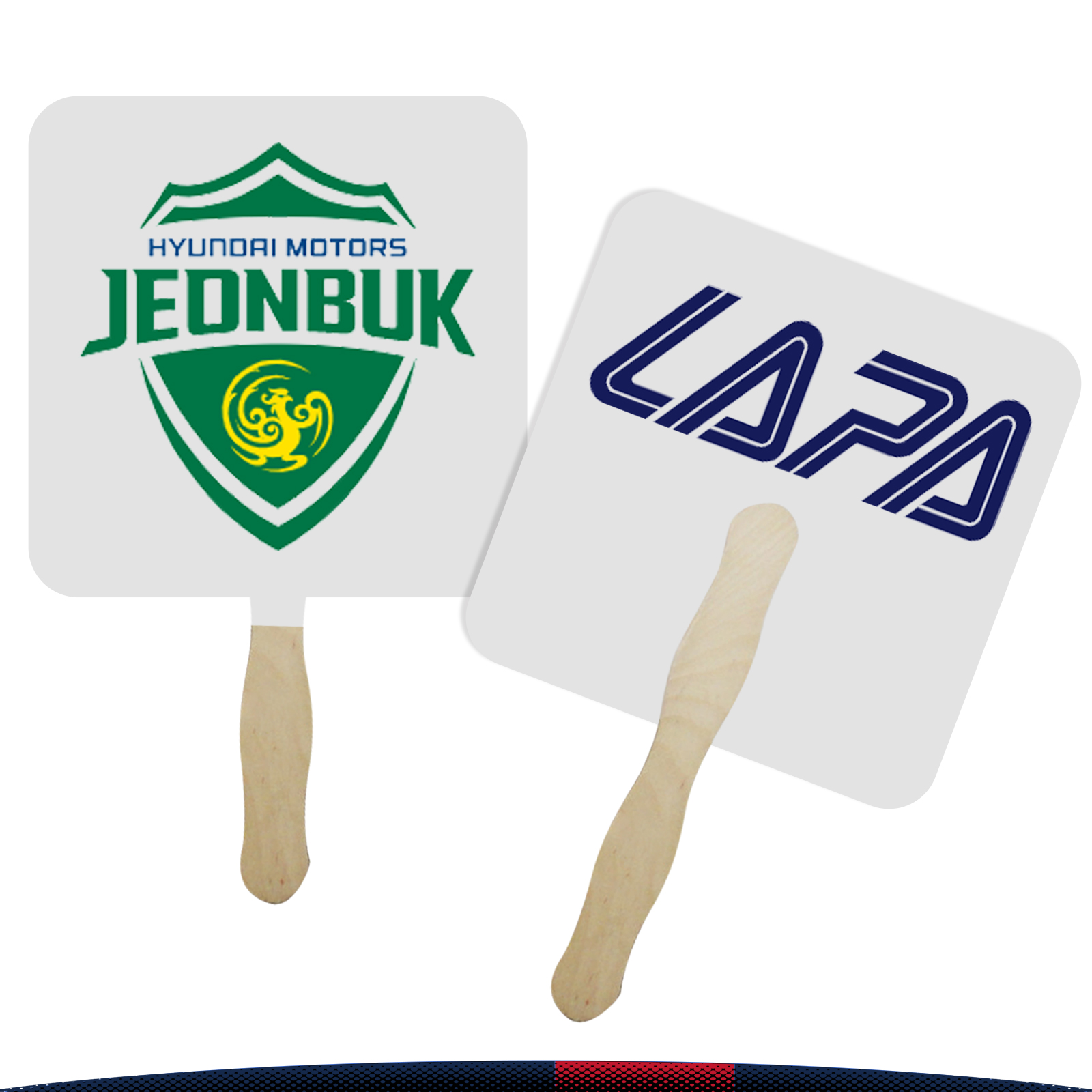 Square Wooden Handle Hand Fan 2