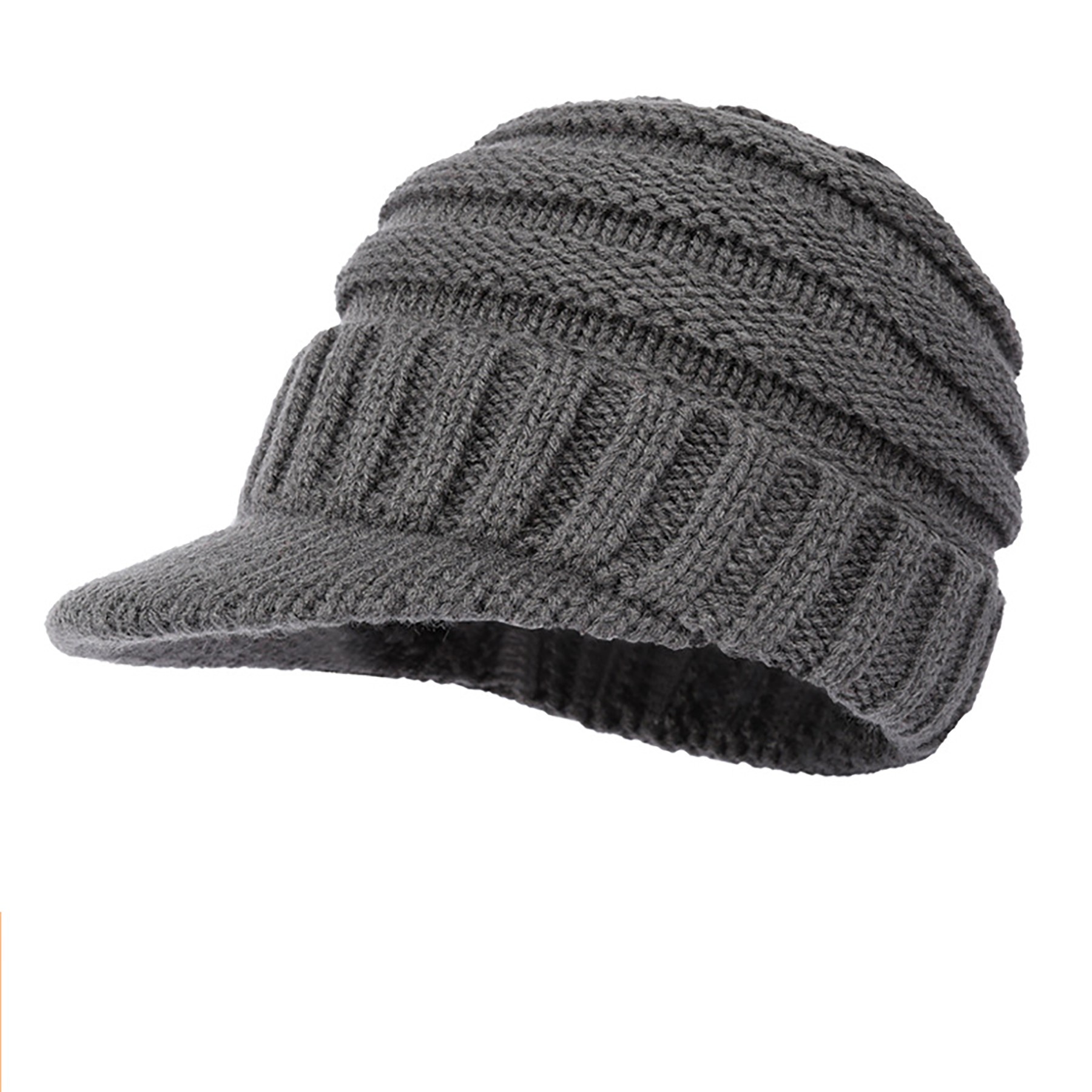 Knit Hat with Brim 2